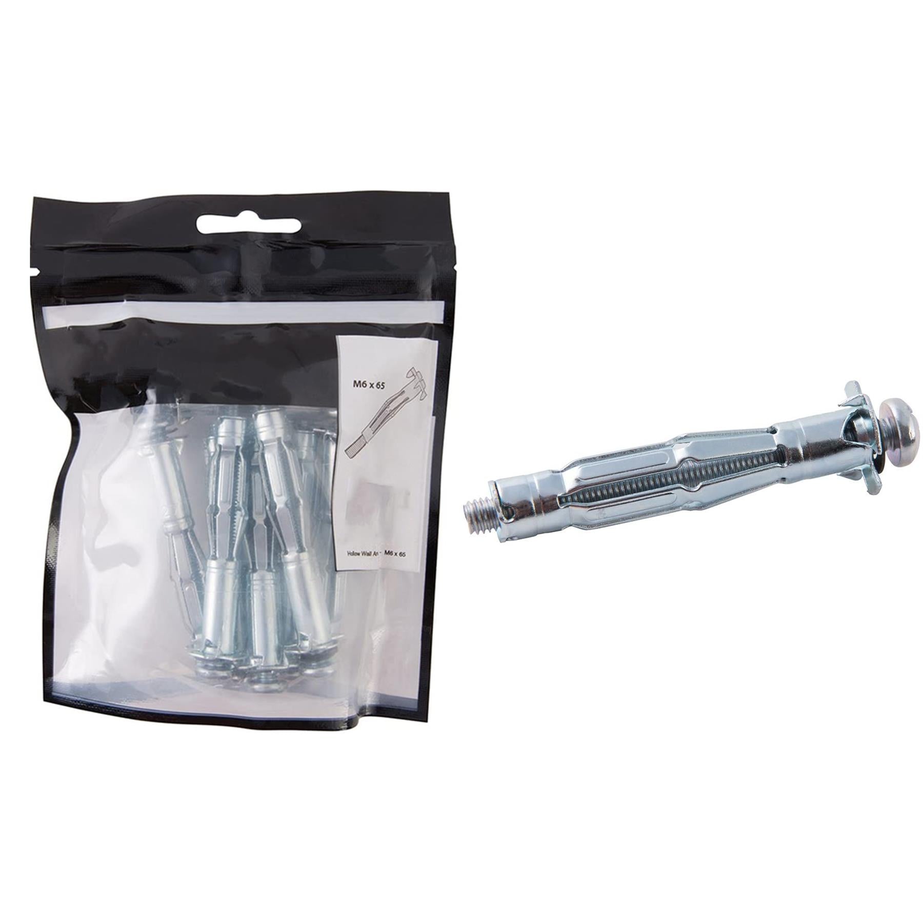 Hollow Wall Anchors Flush Finish With Anti-Rotation Barbs 40Pk M6 X 65mm