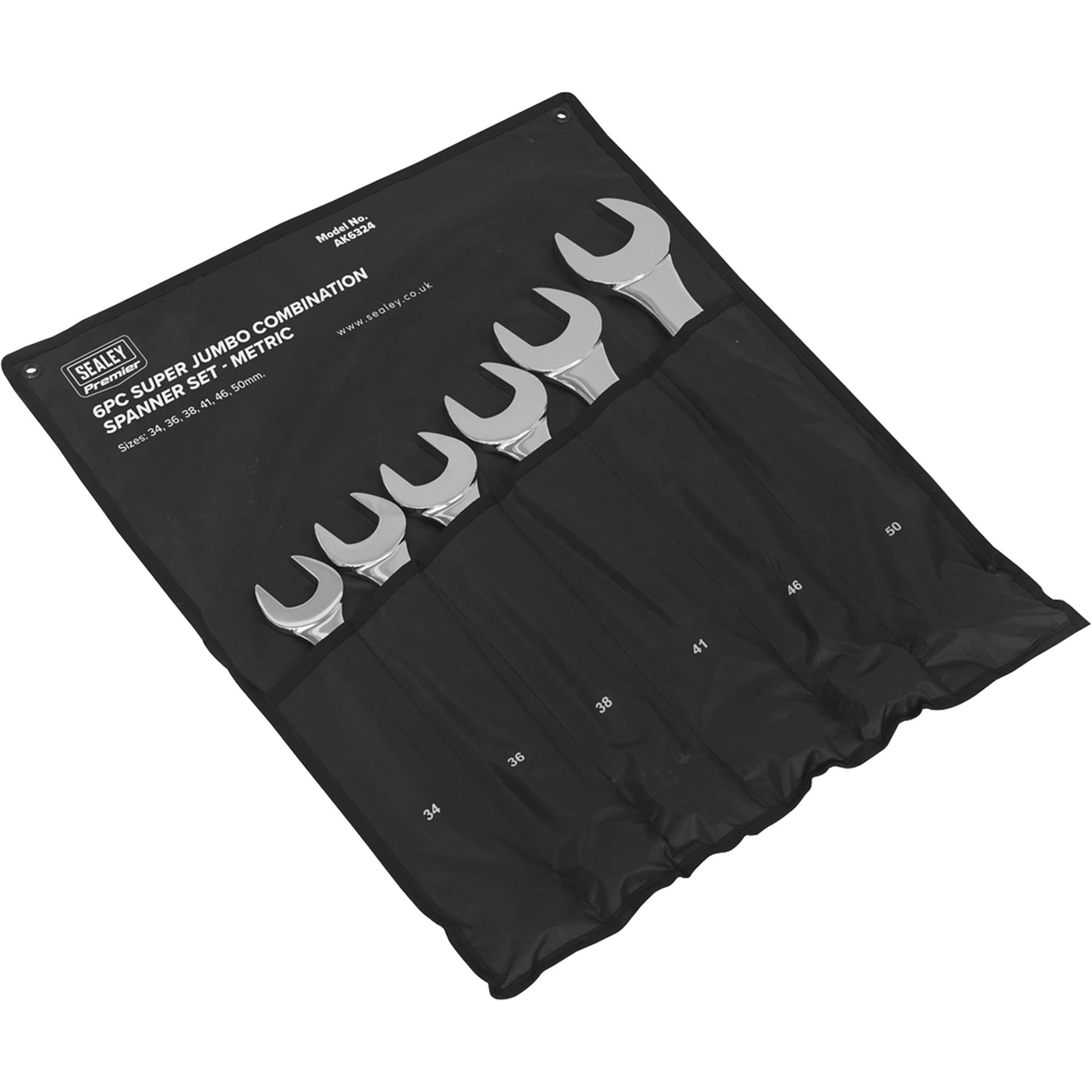 Sealey Combination Spanner Set 6pc Super Jumbo Metric