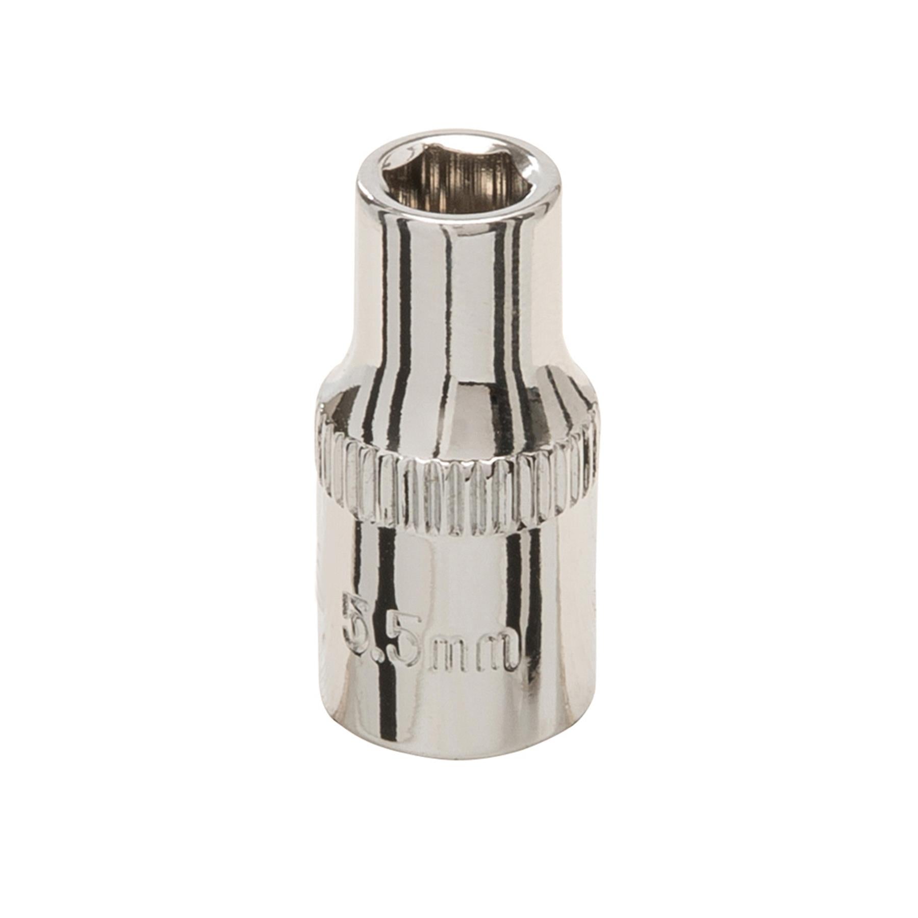 Quality Socket 1/4" Drive Metric Hex Square 5.5mm Individual Hex Polished Crv