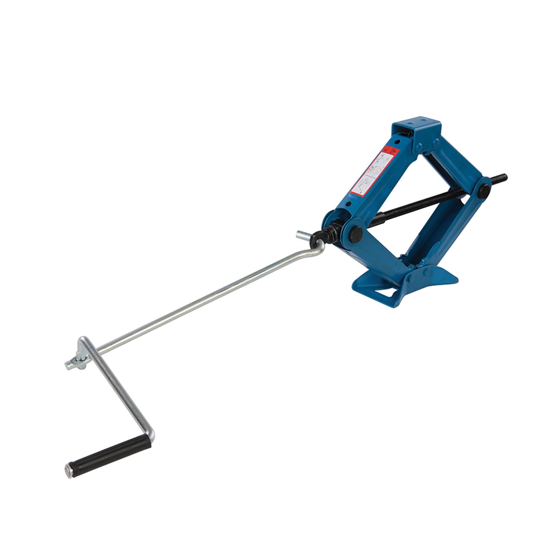 Scissor Jack 1Tonne Powder Coated Zinc Plated Compact Design With Folding Handle