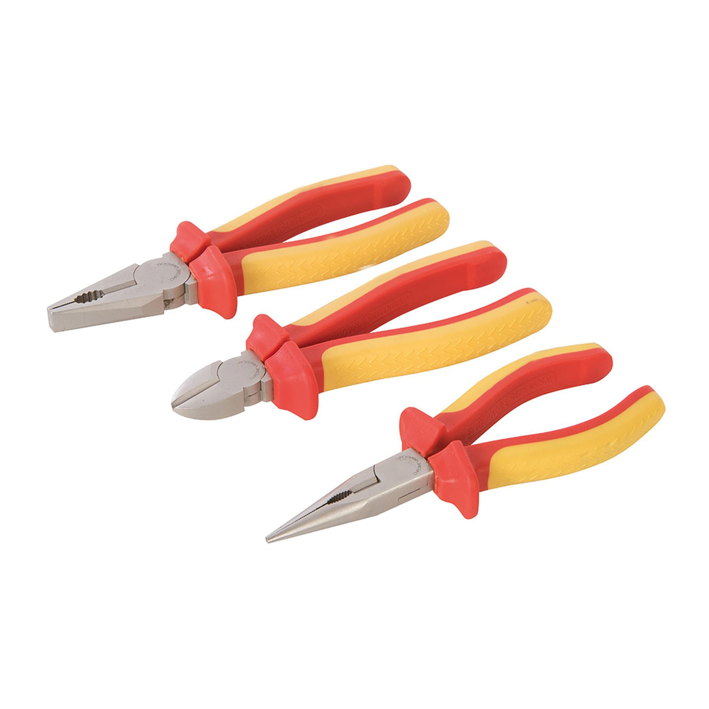 3pc Expert Electrician VDE Plier Set Insulated Long Nose Side Cutter Combination