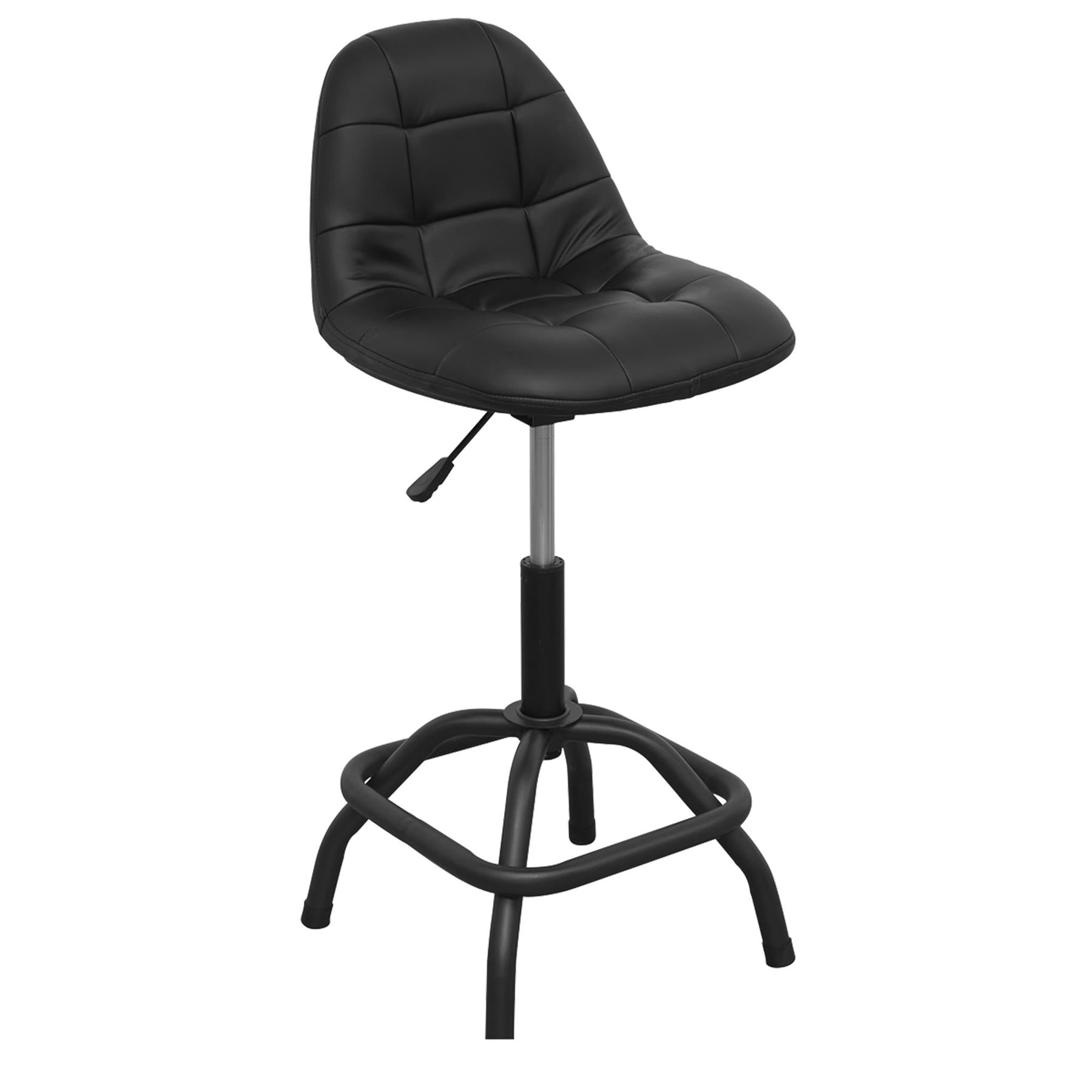 Sealey Workshop Stool Pneumatic w/ Ad. Ht. Swivel Seat & Back Rest