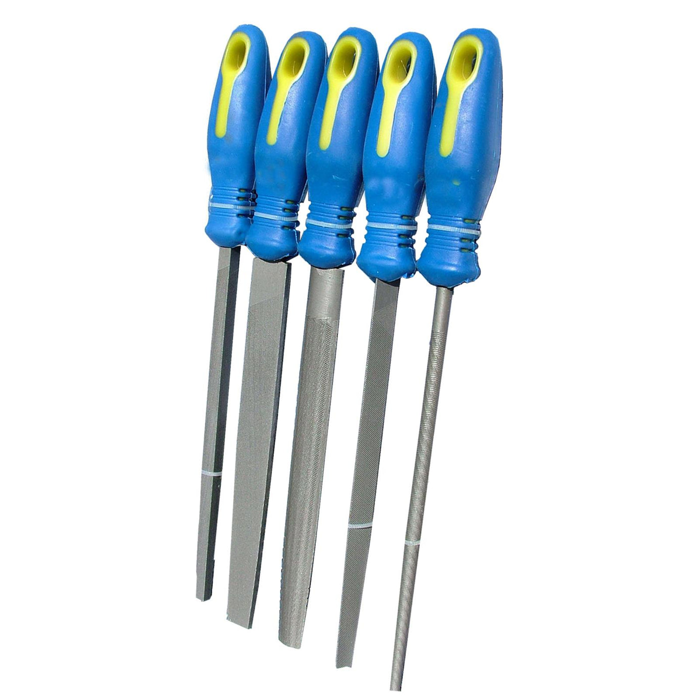 5pc 8" Inch Engineers File Set for Metal Round Flat Triangular Half Round Square