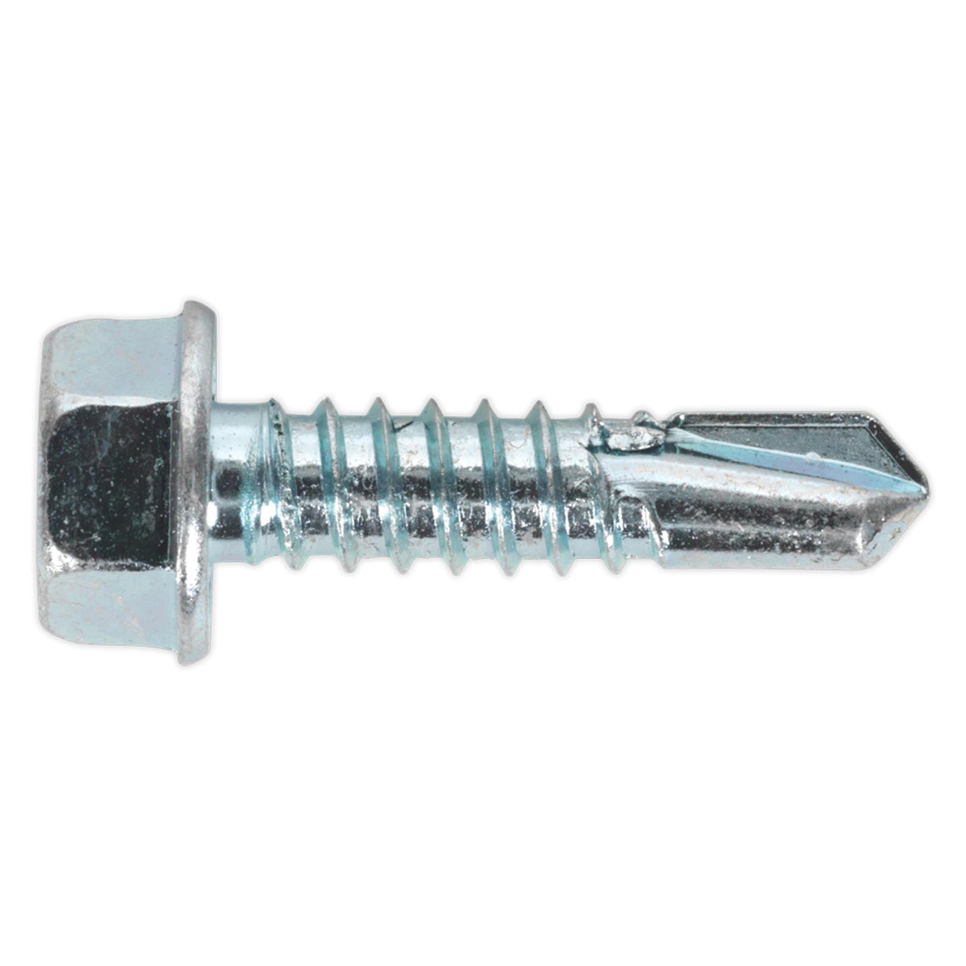 Sealey Self Drilling Screw 6.3 x 25mm Hex Head Zinc Pack of 100