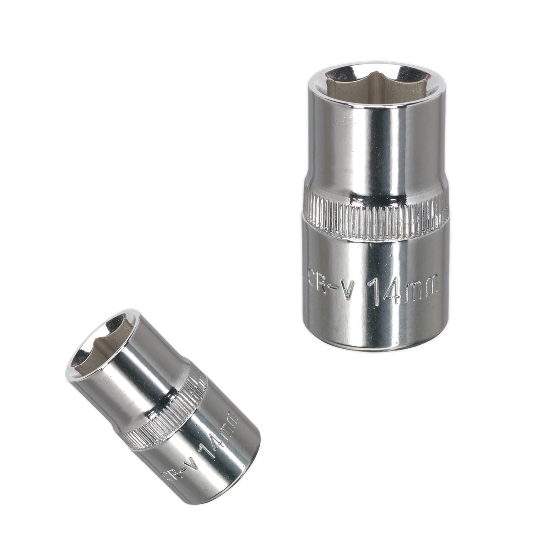 Sealey WallDrive Socket 14mm 1/2"Sq Drive Fully Polished