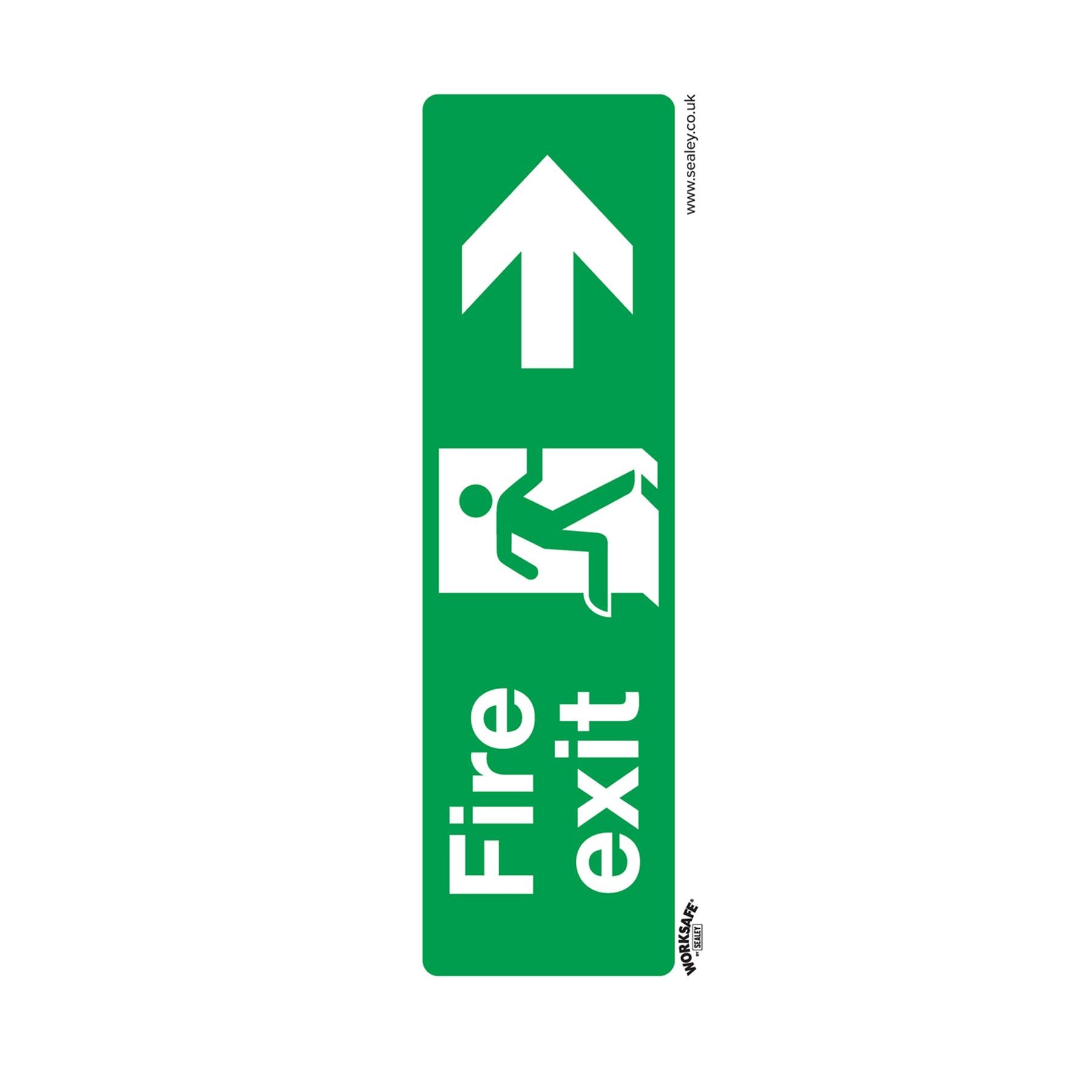 Sealey Safety Sign - Fire Exit (Right) - Rigid Plastic - Pack of 10