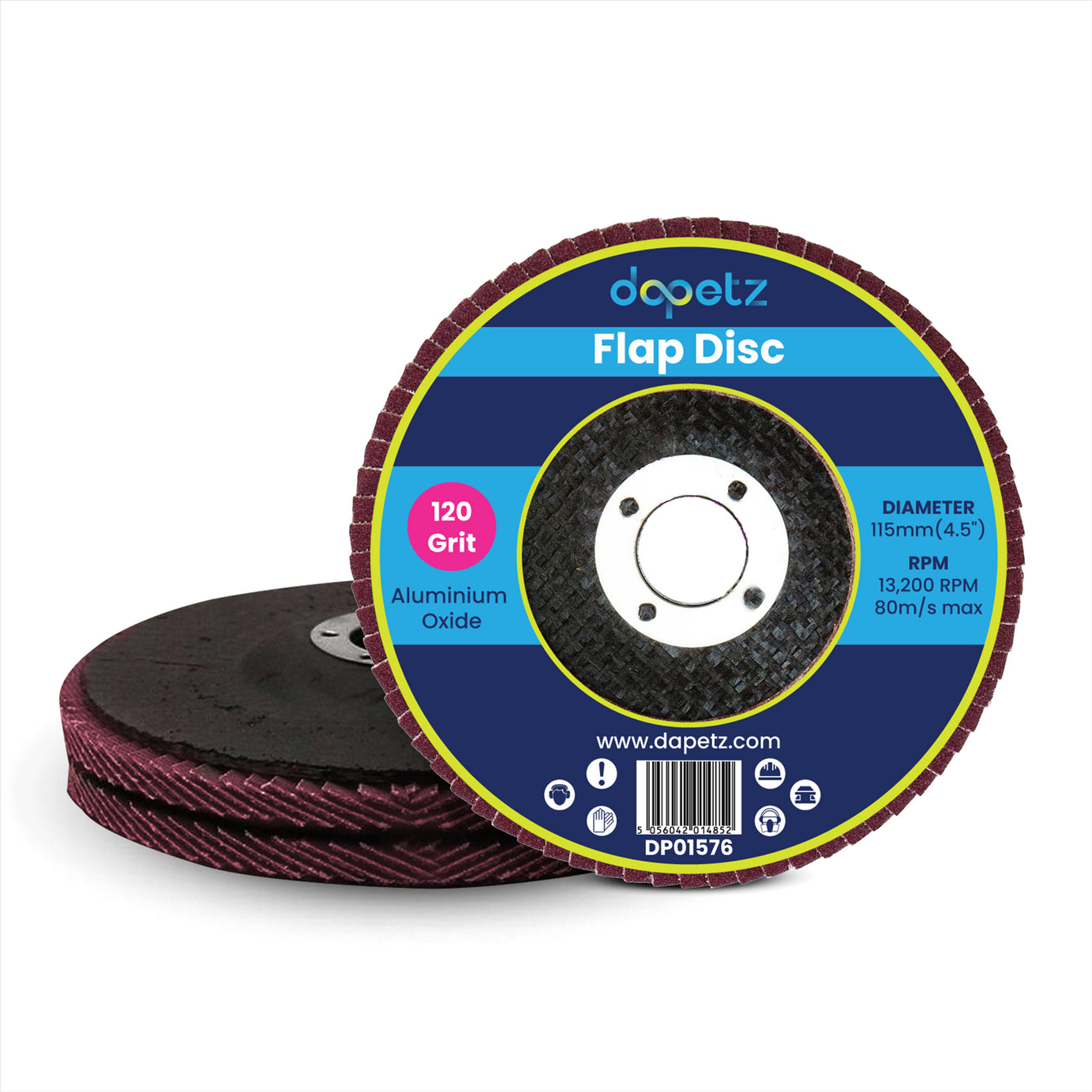 2PC 115mm 4.5" Aluminium Oxide Sanding Flap Discs Angle 120 Grit Wheels