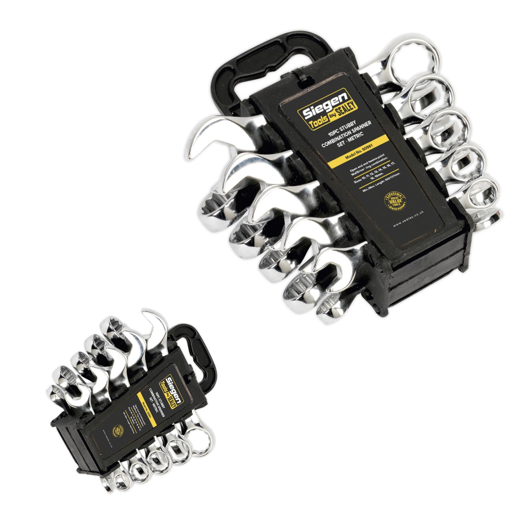 Sealey Combination Spanner Set 10pc Stubby Metric