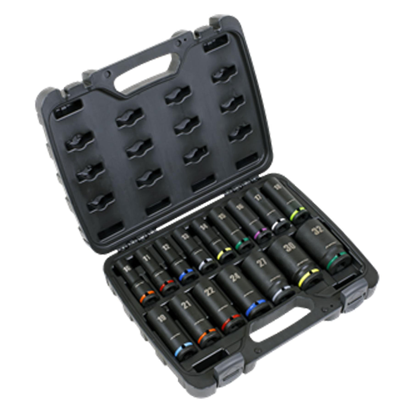 Sealey Impact Socket Set 16pc 1/2"Sq Drive Deep Metric
