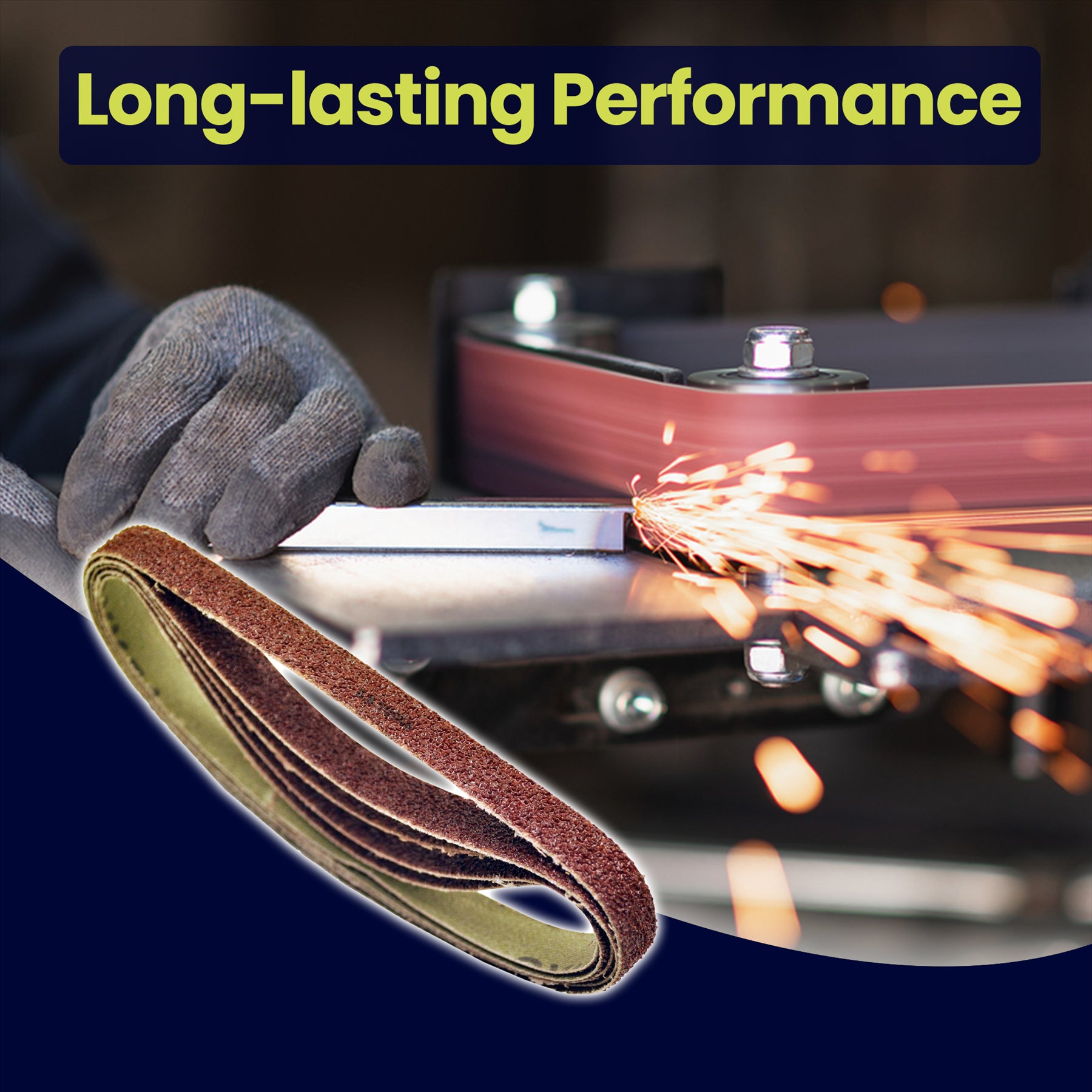 330mm x 10mm 80G Belt Power Finger File Sander Abrasive Sanding Belts 20pk