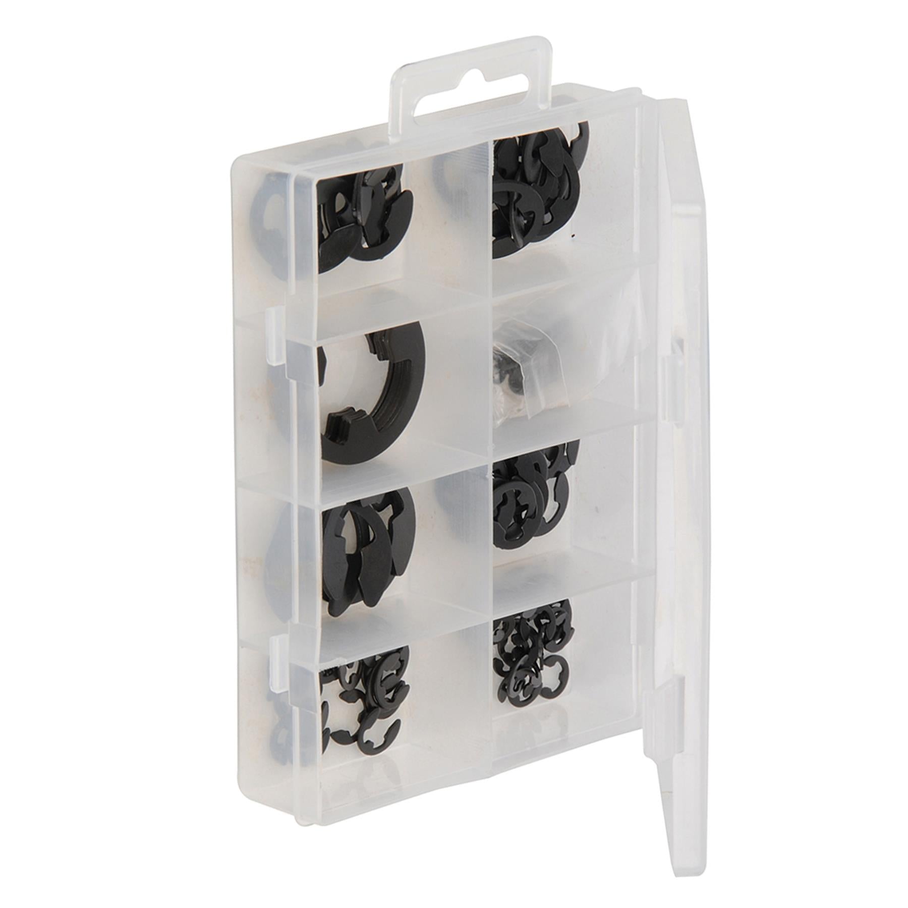 E' Clips Pack 135Pc Chemically Blackened Sprung Steel Clips For Rotating Shafts