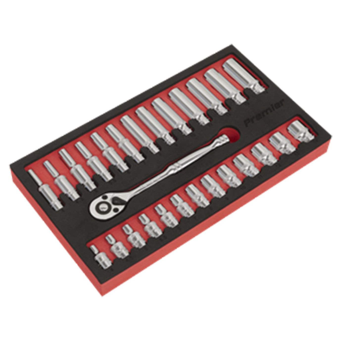 Sealey Ratchet Wrench & Socket Set 27pc 1/4"Sq Drive