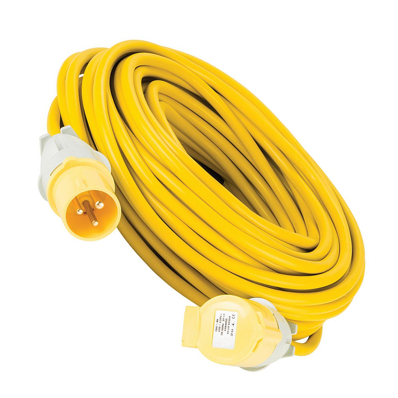 Defender Extension Lead Yellow 2.5mm2 16A 25m 110V