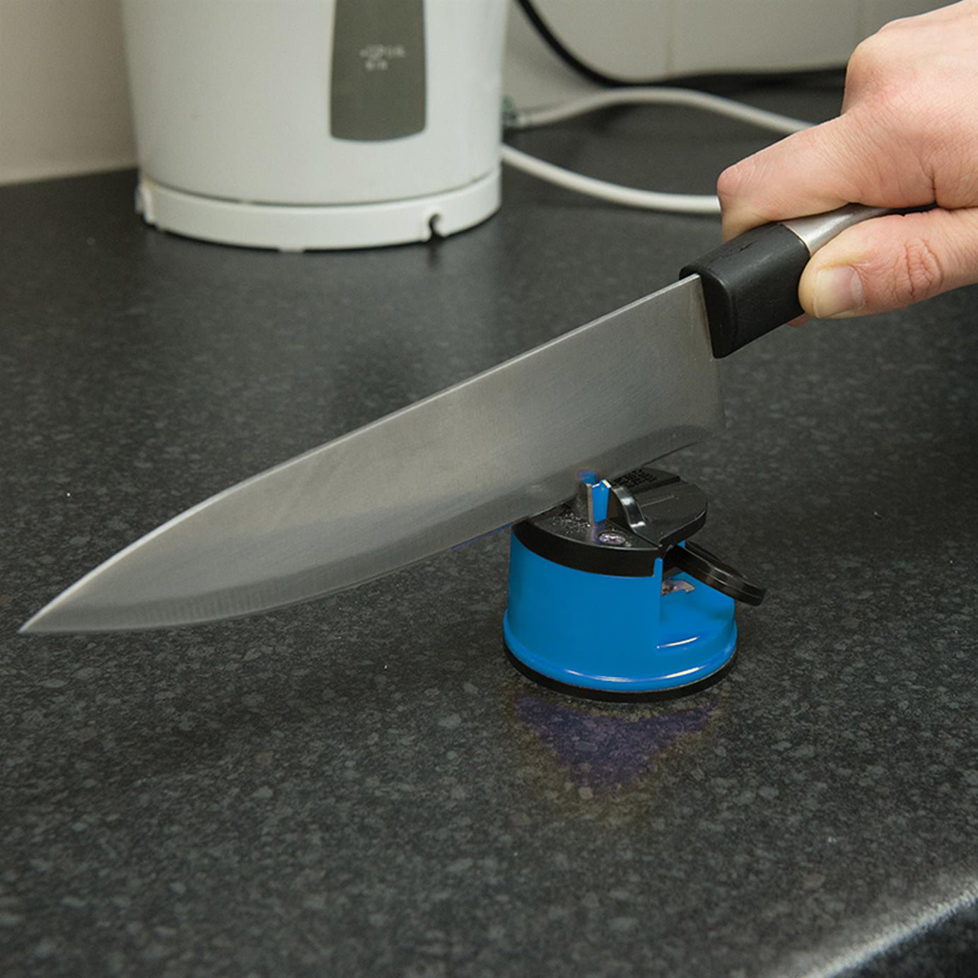 Knife Sharpener With Suction Base Kitchen Worktop Scissor Tungsten Steel Blades