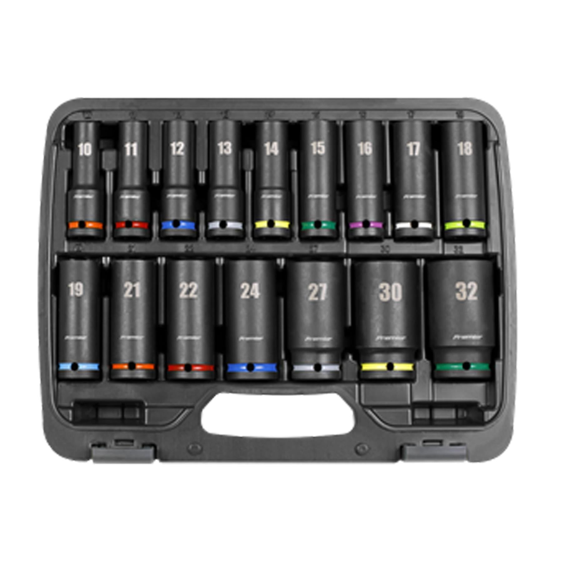 Sealey Impact Socket Set 16pc 1/2"Sq Drive Deep Metric