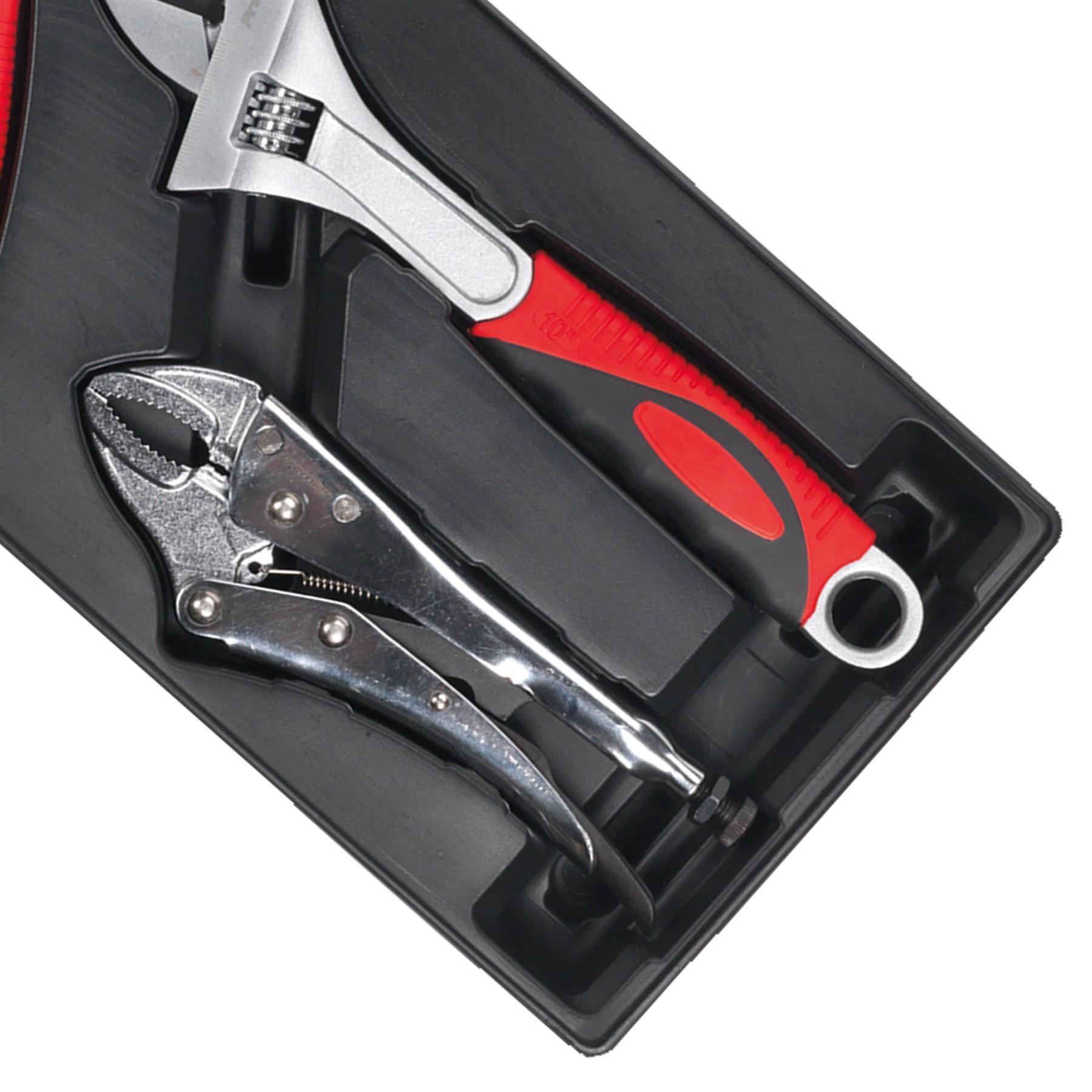 Sealey Tool Tray with Locking Pliers & Adjustable Wrench Set 4pc