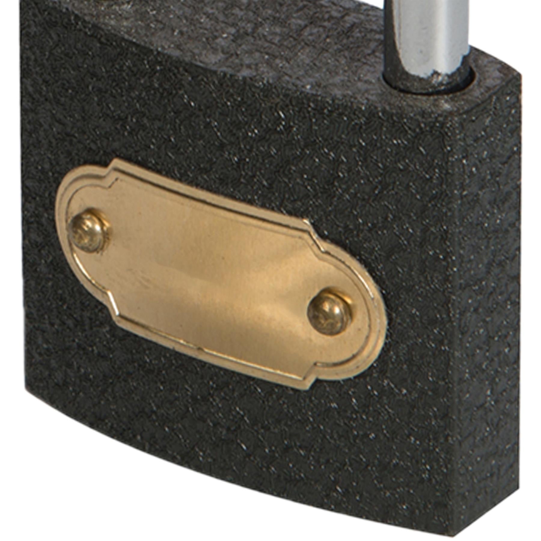 Iron Padlock - 40mm Home Office Travel Safety Security 3 Keys Hardened