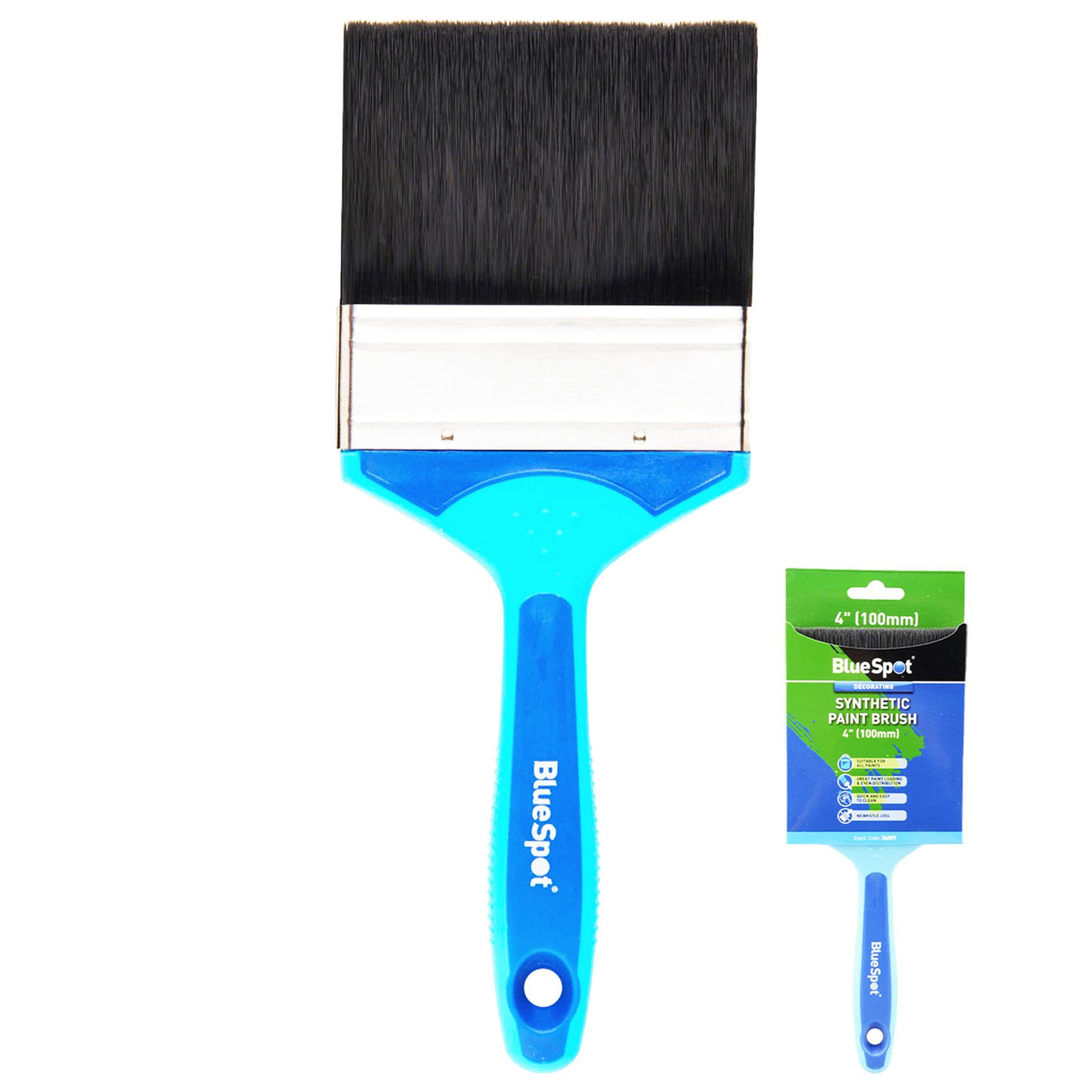 BlueSpot Synthetic Soft Grip Paint Brush Decorating Fence DIY Brush 4" 100mm