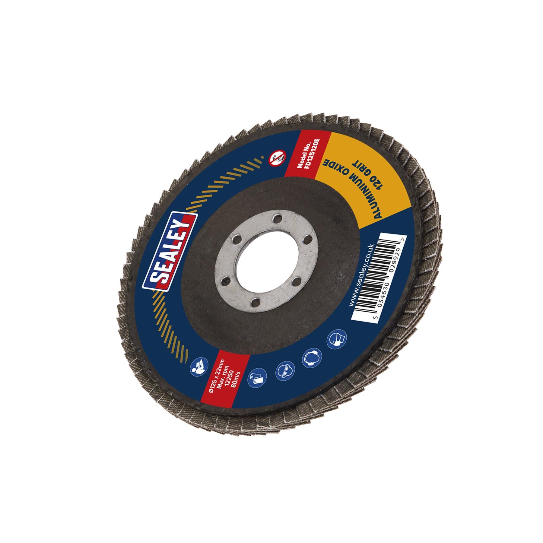 Sealey Flap Disc Aluminium Oxide Ø125mm Ø22mm Bore 120Grit