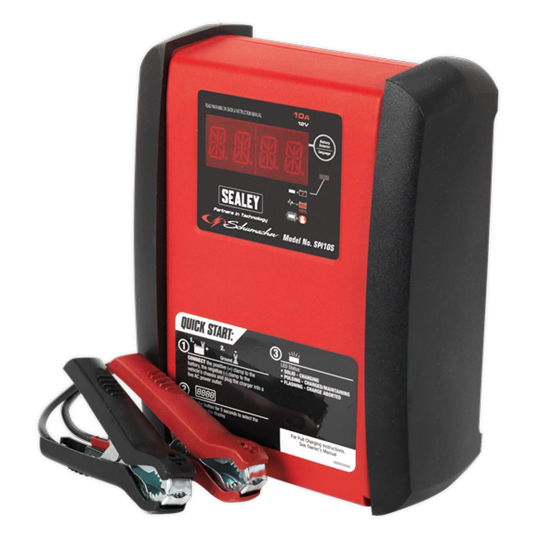 Sealey Schumacher Intelligent Speed Charge Battery Charger 10A 12V