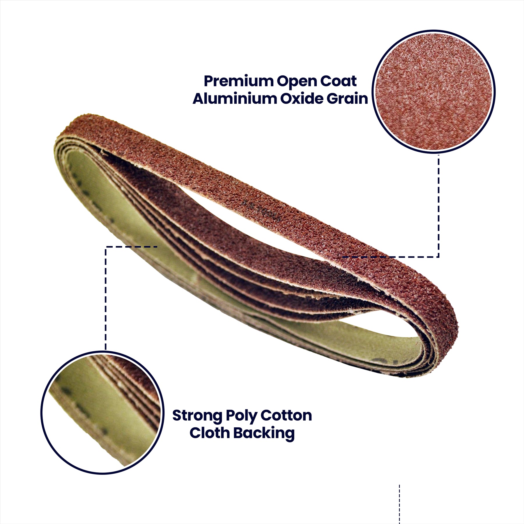 330mm x 10mm 80G Belt Power Finger File Sander Abrasive Sanding Belts 20pk