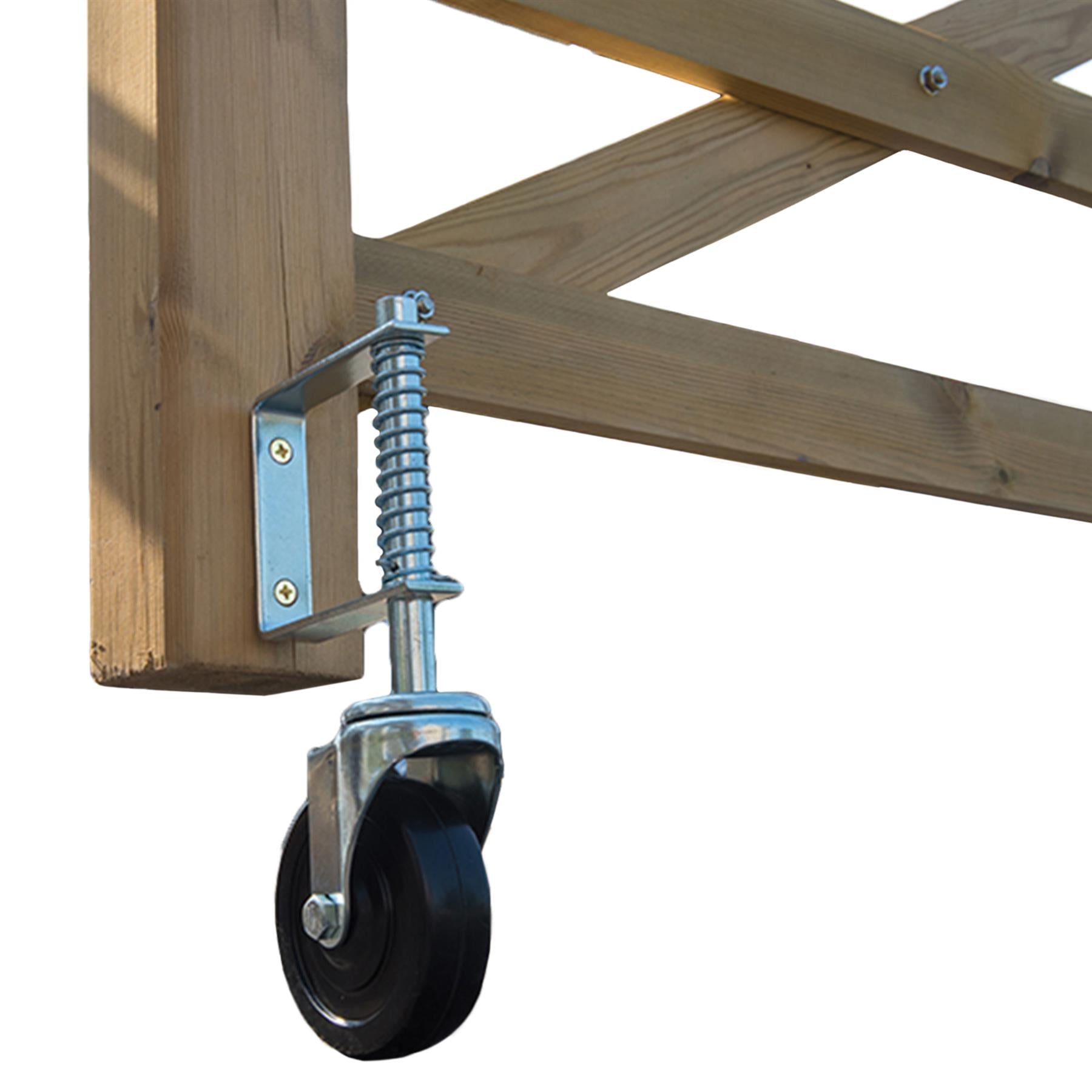 Spring Loaded Gate Jockey Wheel Swivel Castor 100mm (4") Diameter for up to 57kg