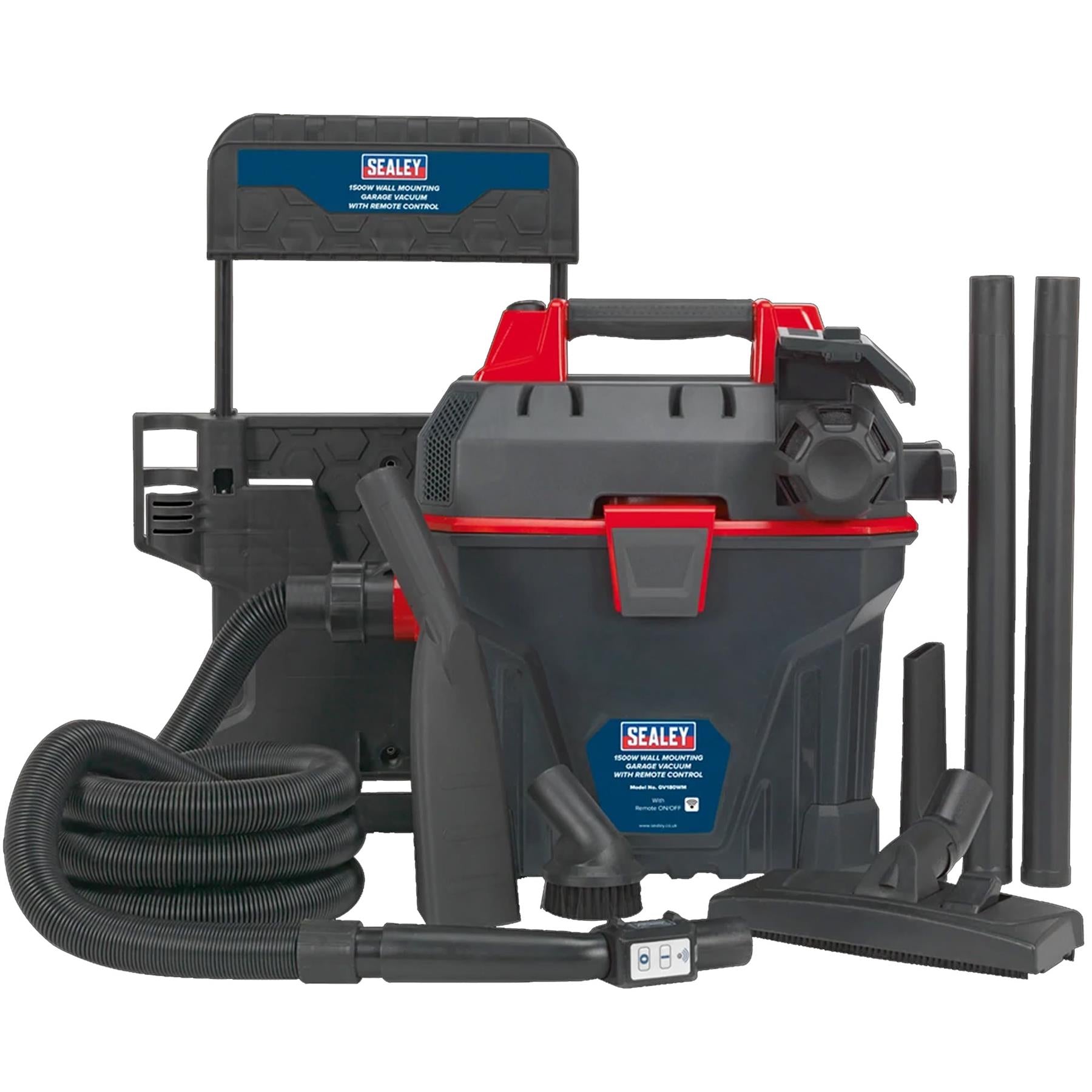 Sealey Garage Vacuum 1500W with Remote Control - Wall Mounting