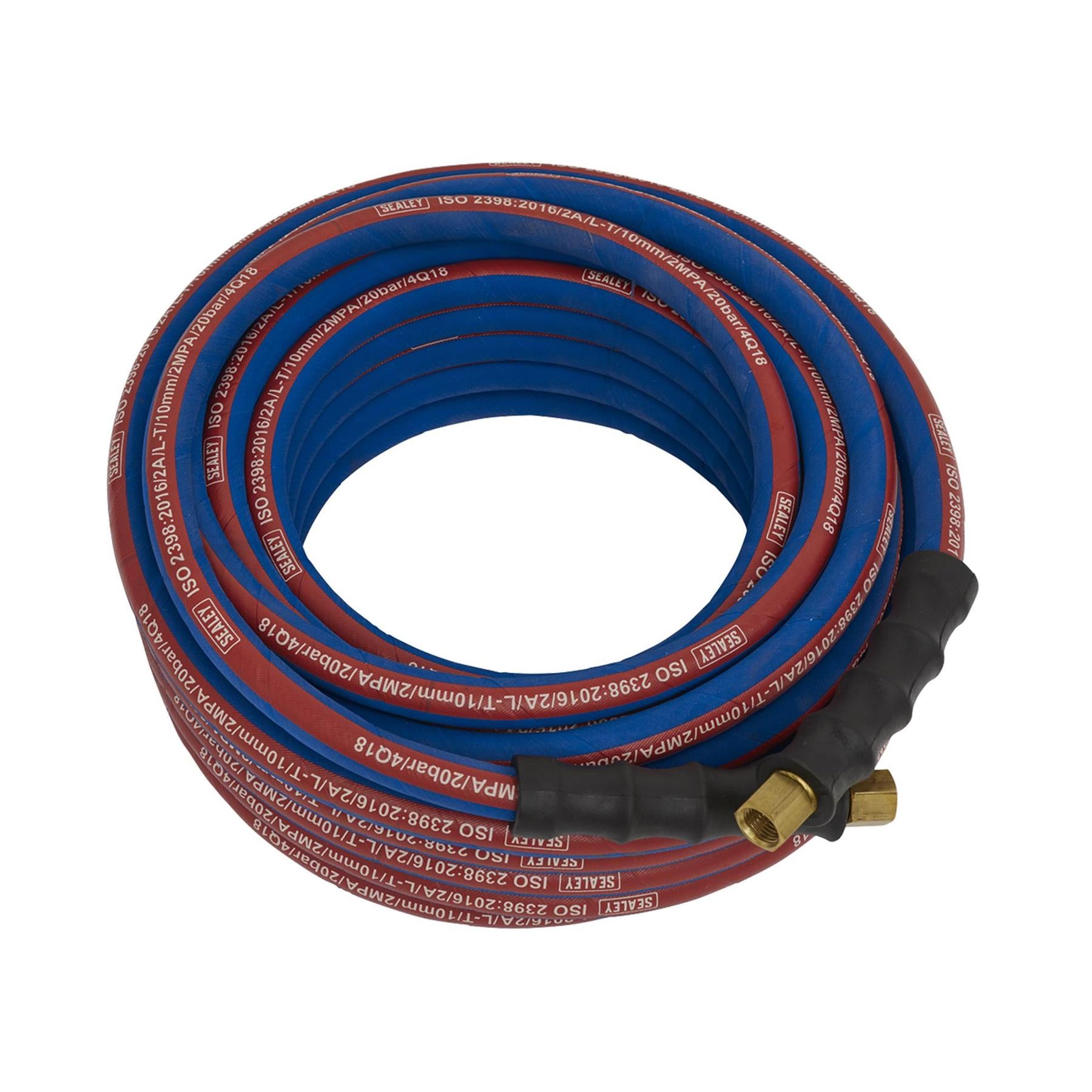 Sealey Extra Heavy Duty Rubber Air Compressor Hose 15m x Ø10mm with 1/4"BSP