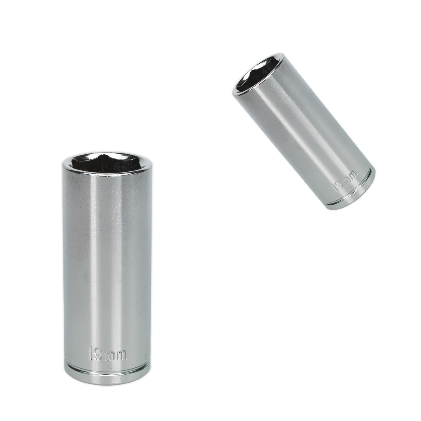 Sealey WallDrive Socket 19mm Deep 3/8"Sq Drive  Carbon Steel