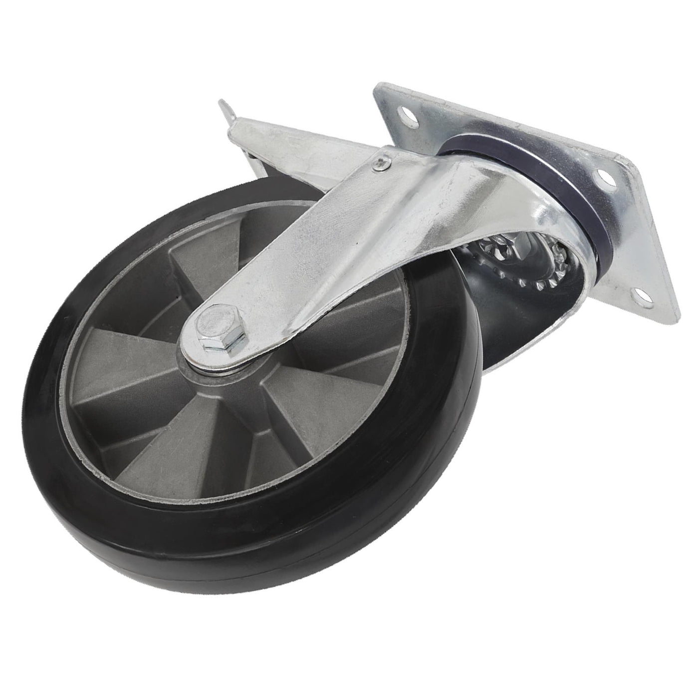 Sealey Heavy-Duty Rubber Castor Wheel Swivel Total Lock 152mm