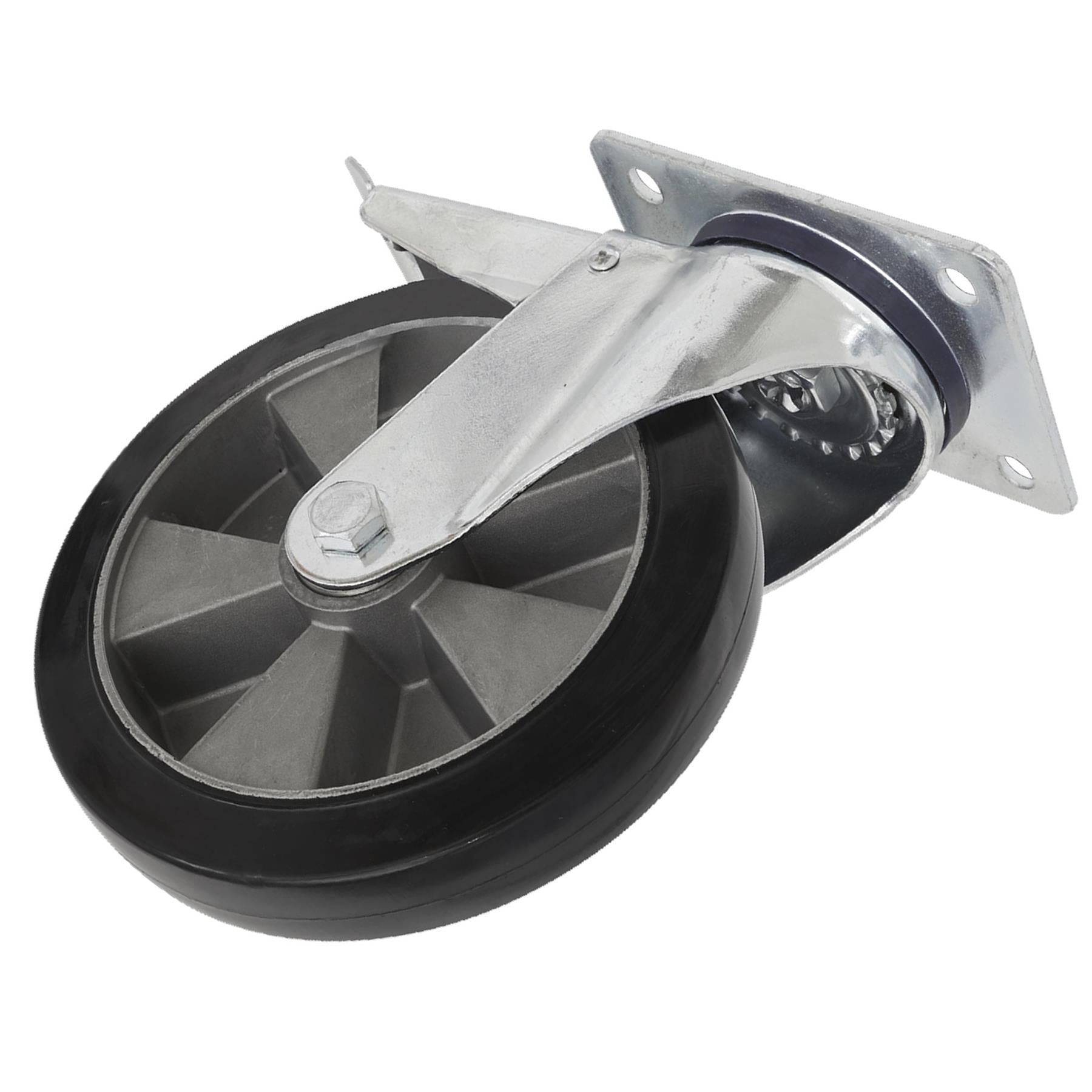 Sealey Heavy-Duty Rubber Castor Wheel Swivel Total Lock 152mm