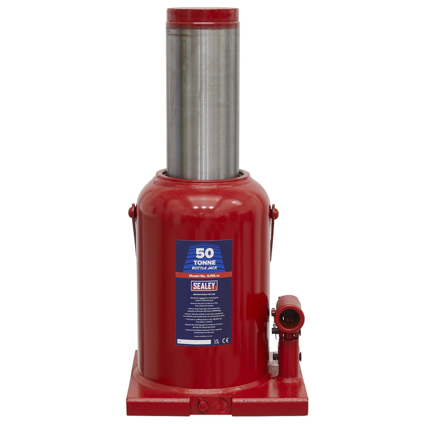 Sealey Bottle Jack 50tonne Supplied with 2-piece handle