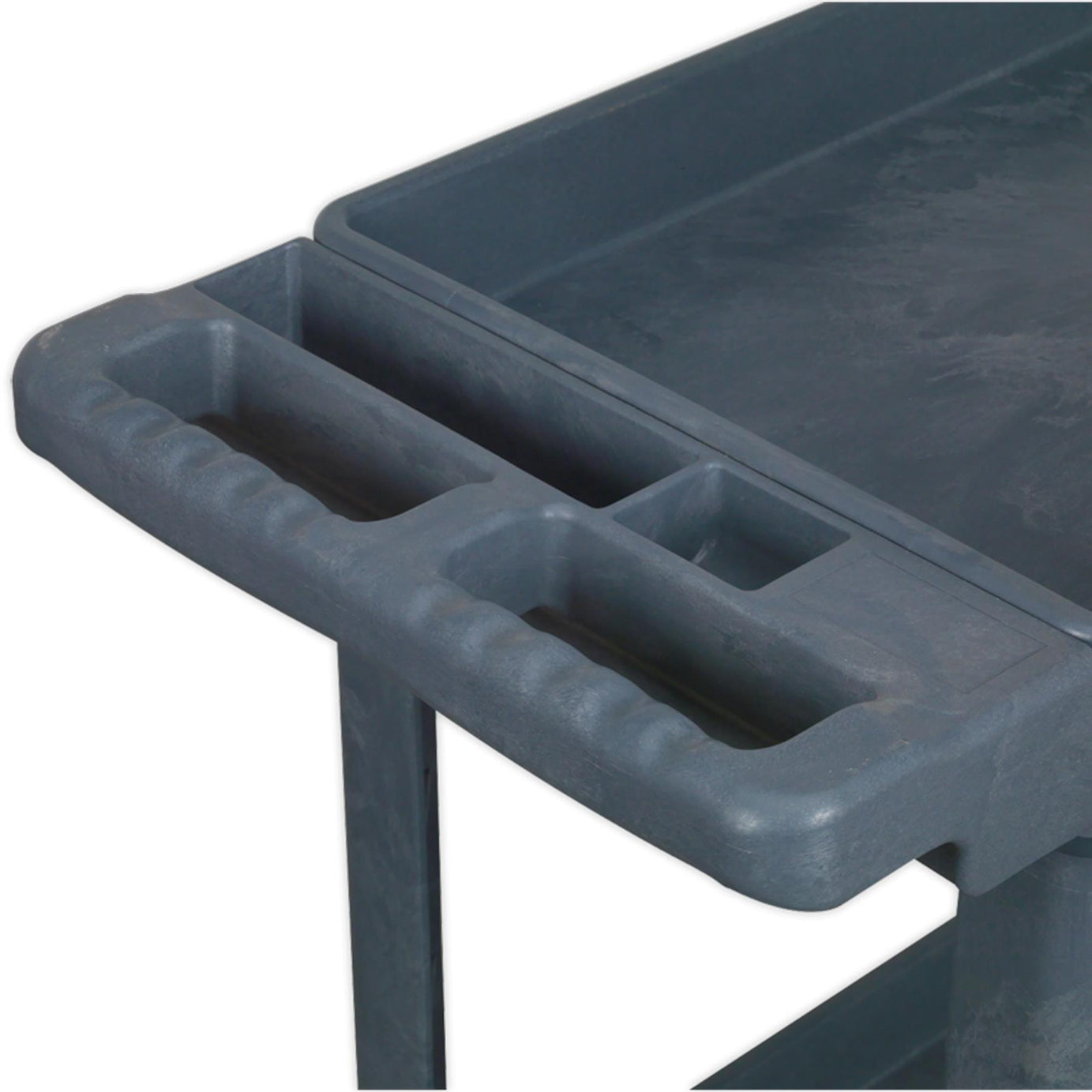 Sealey Trolley 2-Level Composite Heavy-Duty 113kg capacity per shelf.