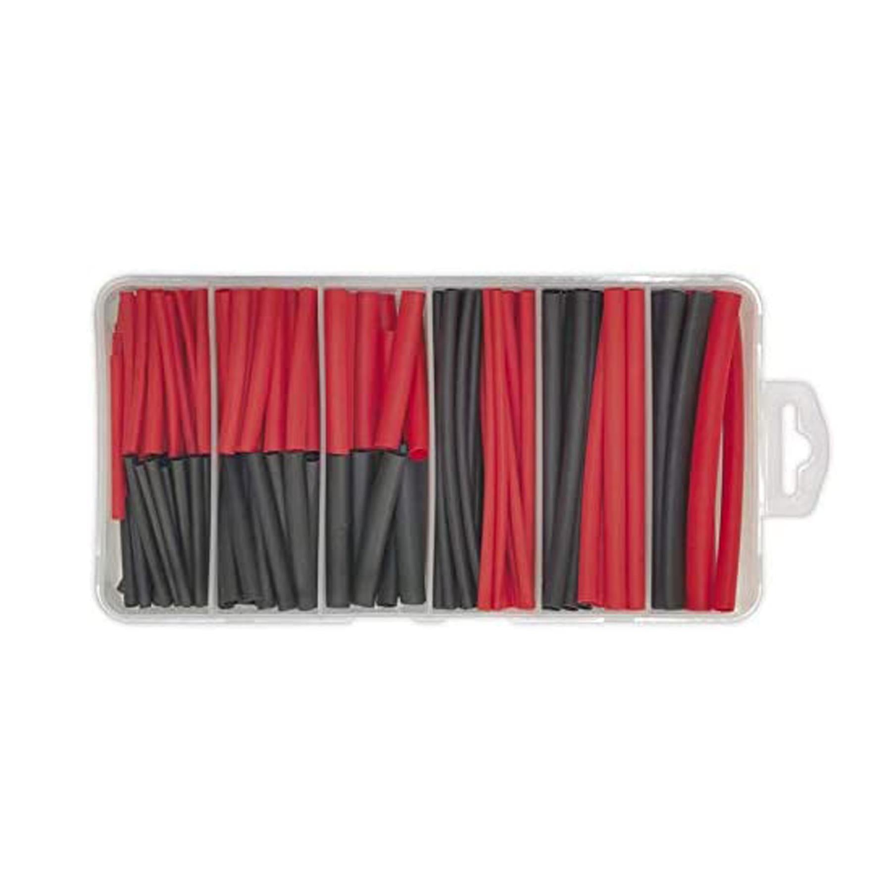 Sealey Heat Shrink Tubing Assortment 180pc 50 & 100mm Black & Red