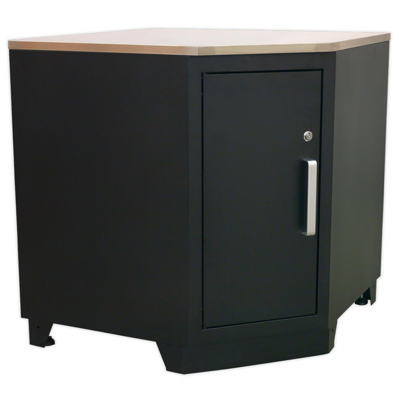 Sealey Stainless Steel Corner Worktop Floor Cabinet. 930mm