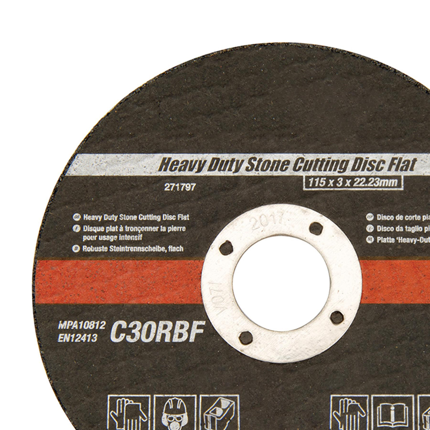 Heavy Duty Stone Cutting Disc Flat 115 X 3 X 22.23mm Quality Fibreglass Mesh