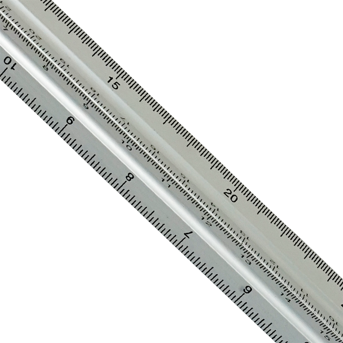 30cm Triangular Aluminium Tri Scale Metal Ruler Architects Engineers Rule 12"