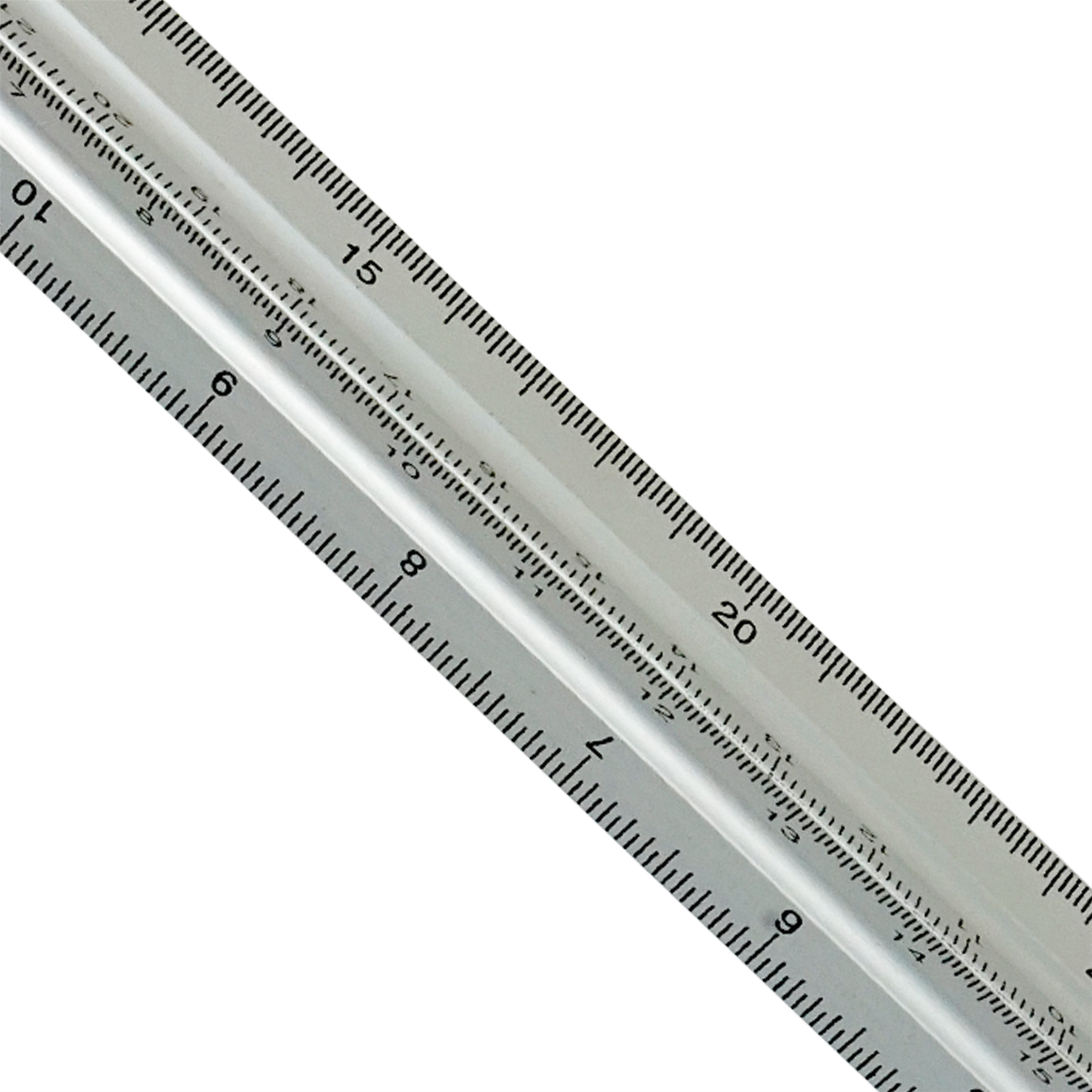 30cm Triangular Aluminium Tri Scale Metal Ruler Architects Engineers Rule 12"