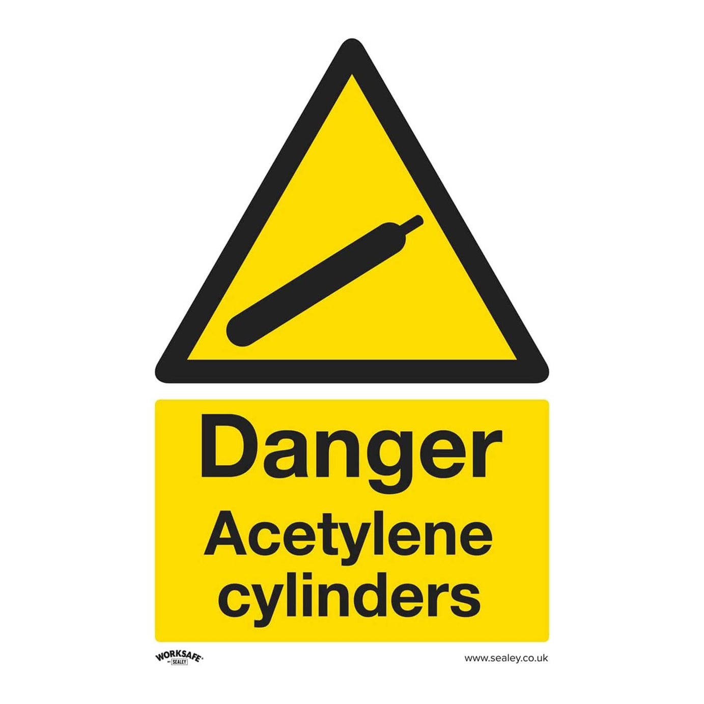 Warning Safety Sign - Danger Acetylene Cylinders - Rigid Plastic