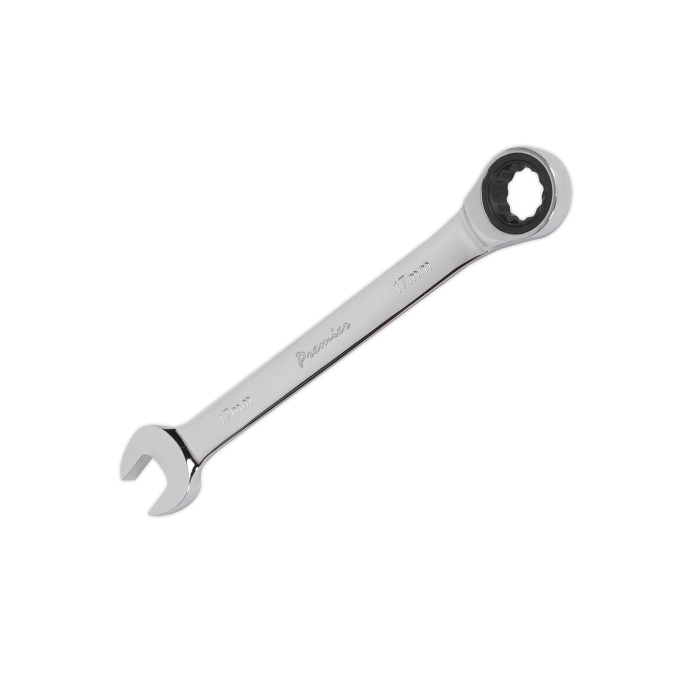 Sealey Ratchet Combination Spanner 17mm Chrome Vanadium Steel