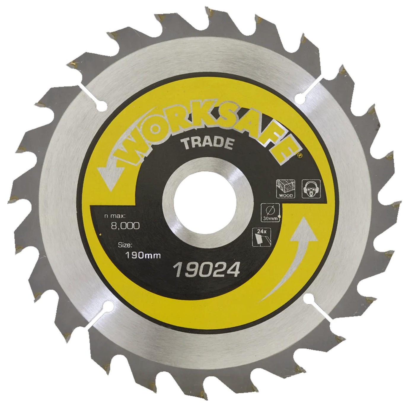 Sealey Trade Circular Saw Blade 190 x 30mm - 24tpu