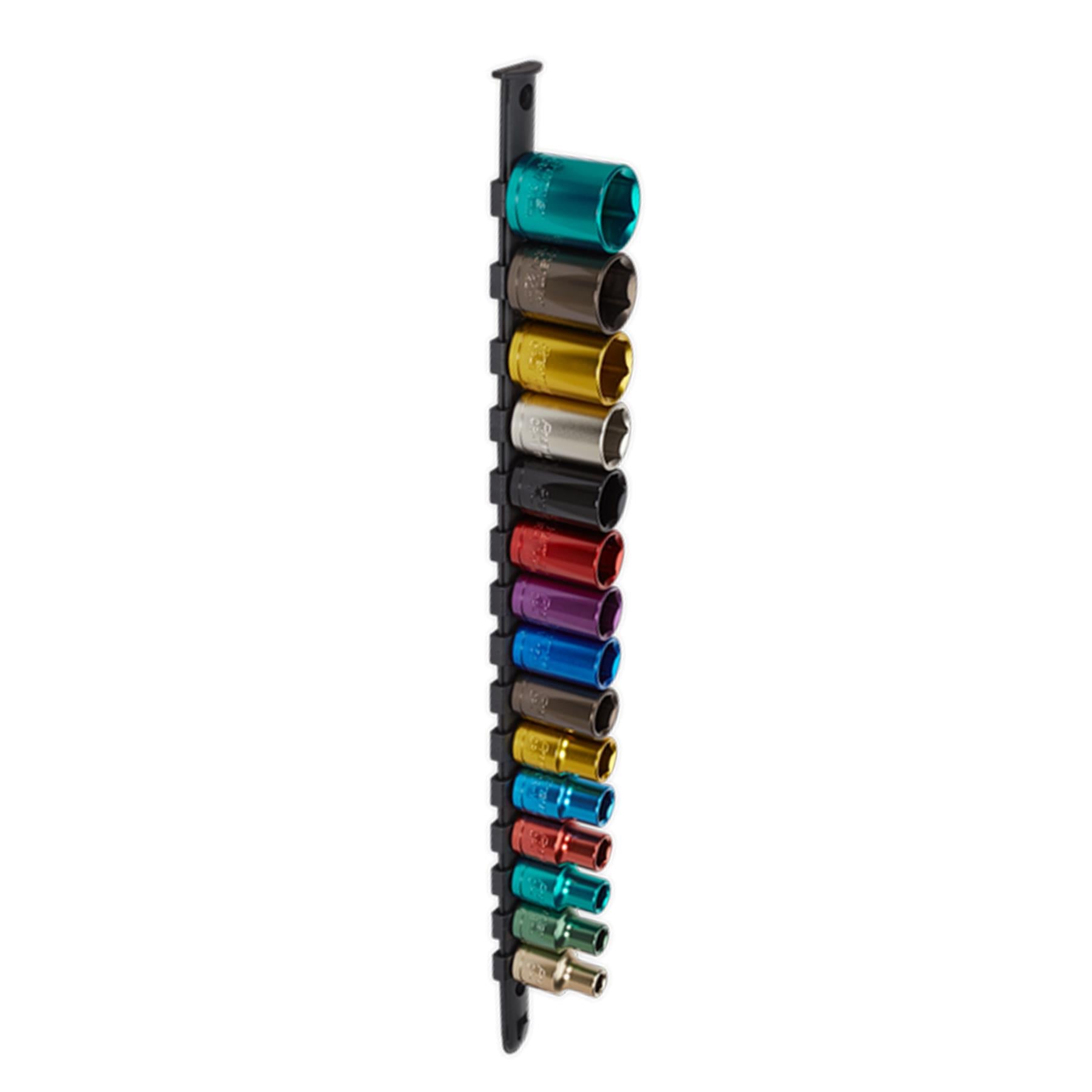 Sealey 15pc Multi Coloured Socket Set 8mm - 24mm 6pt Set 1/2" Sq Drive Metric