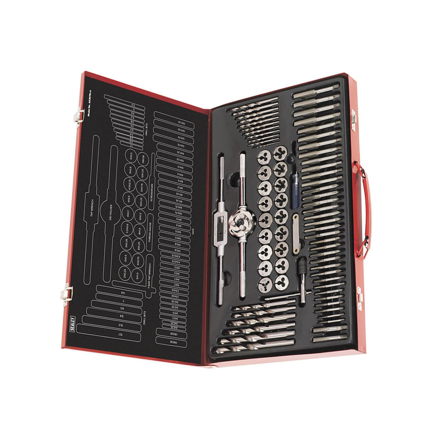 Sealey 76pc Tap and Die Set Split Dies Metric Thread Cutting Tool M3 - M12 Steel