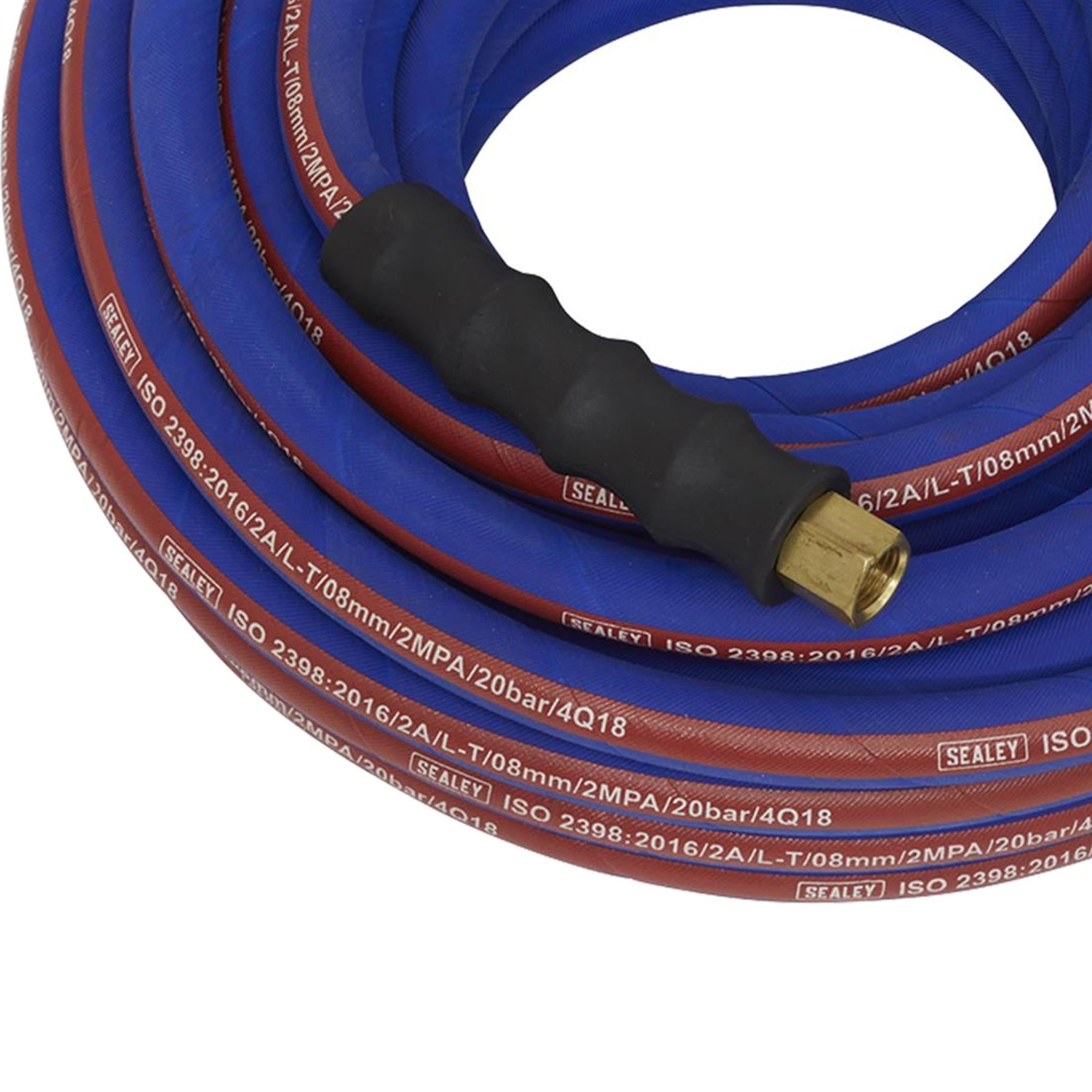 Sealey Extra Heavy Duty Rubber Air Compressor Hose 15m x Ø8mm with 1/4"BSP