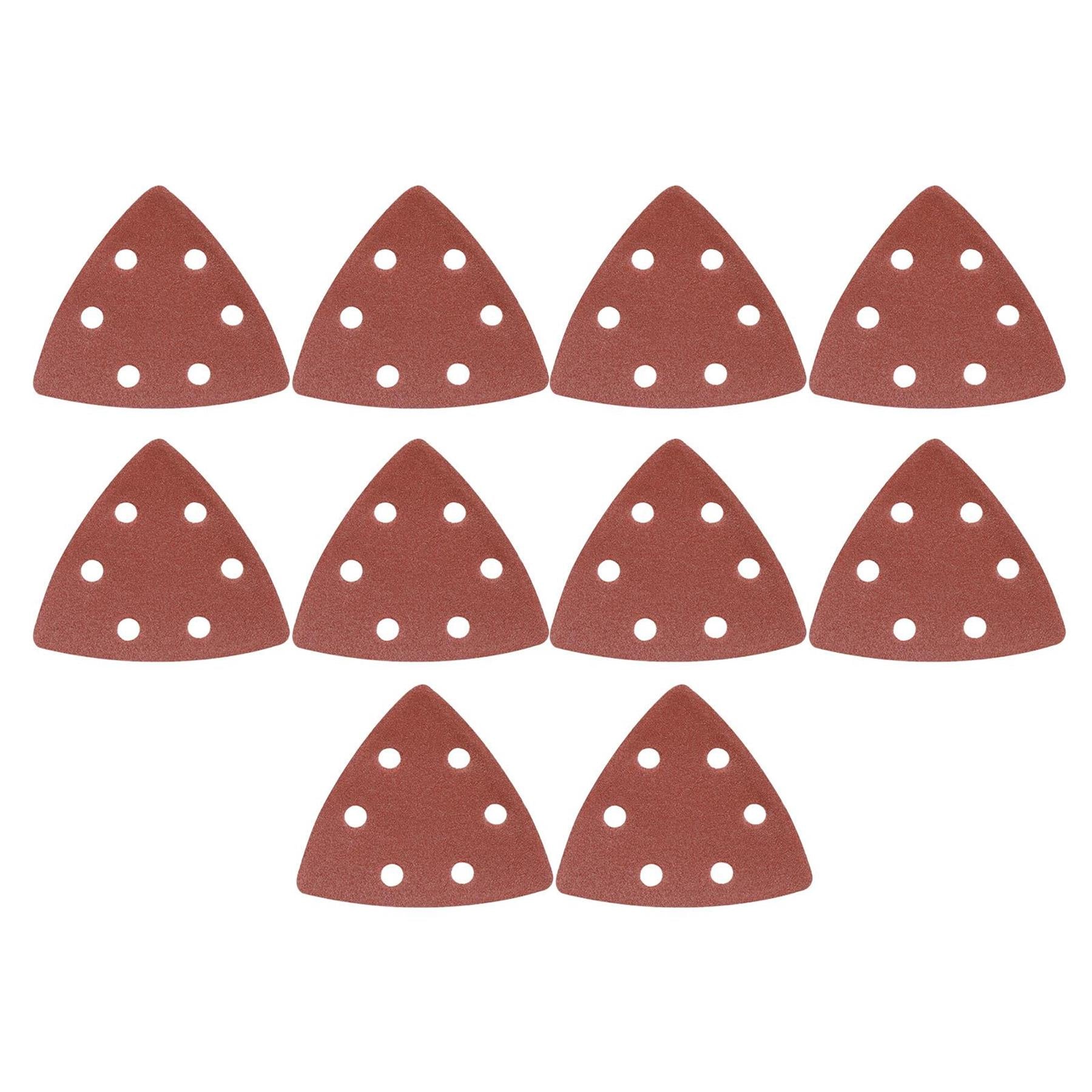 Triangle Sanding Sheets 90mm 10Pk Grit 120 Hook & Loop Aluminium Oxide
