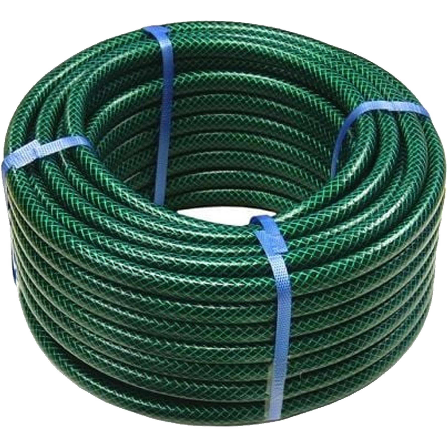 30M Garden Hose Pipe Reinforced PVC Watering Hosepipe + Spray Gun Set Green