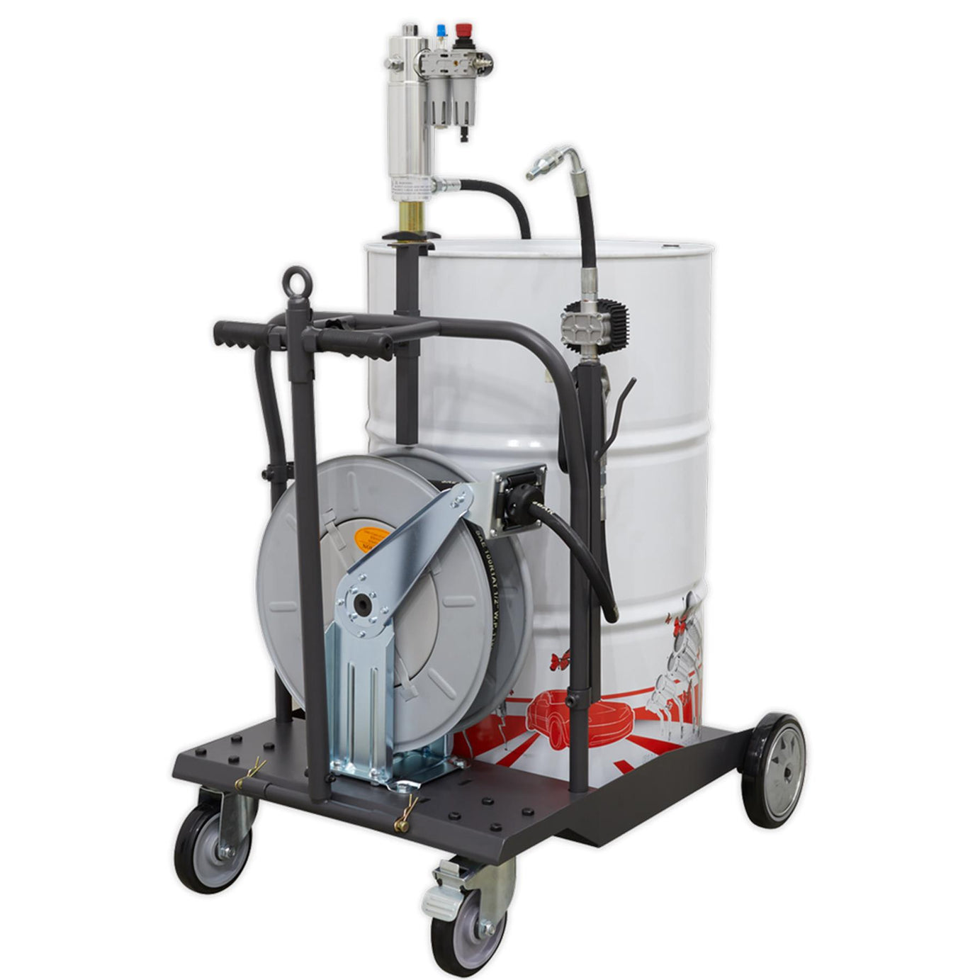 Sealey Oil Dispensing System Air Op with 10m Retractable Hose Reel