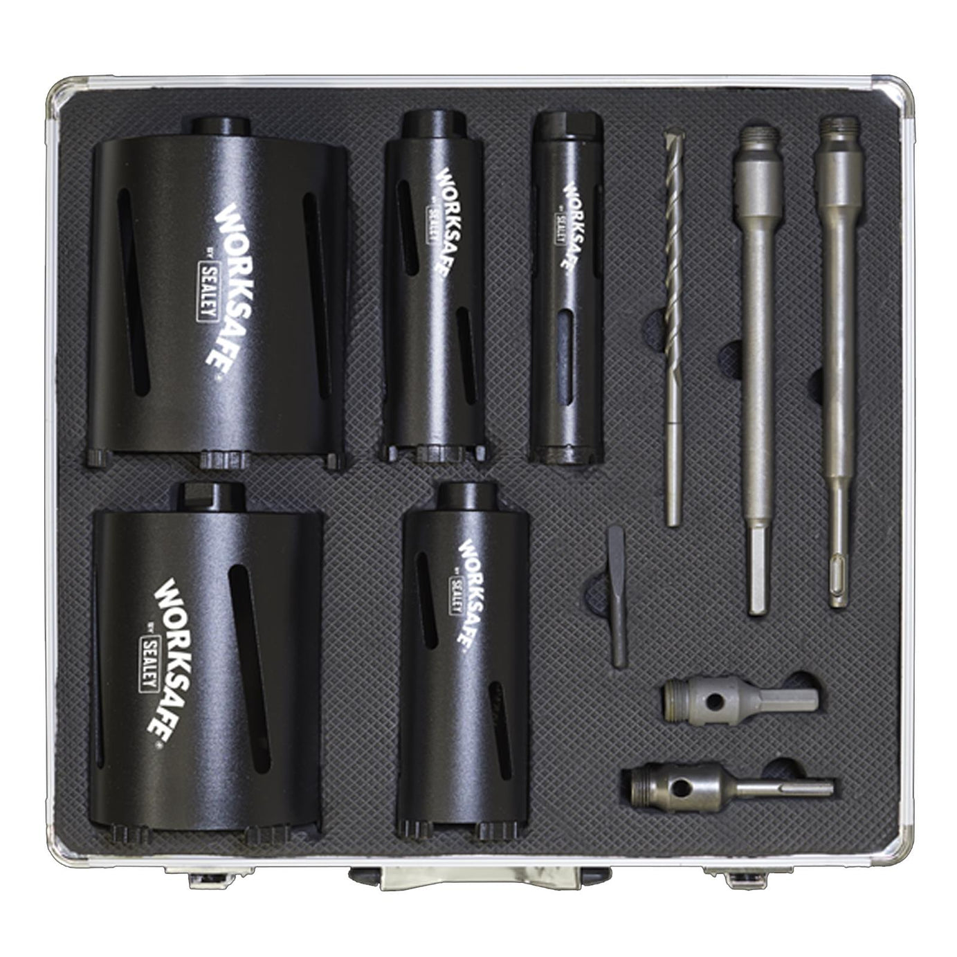 Sealey WDCKIT5 Diamond 5 Core Kit (38,52,65,117,127mm Cores with Adaptors)
