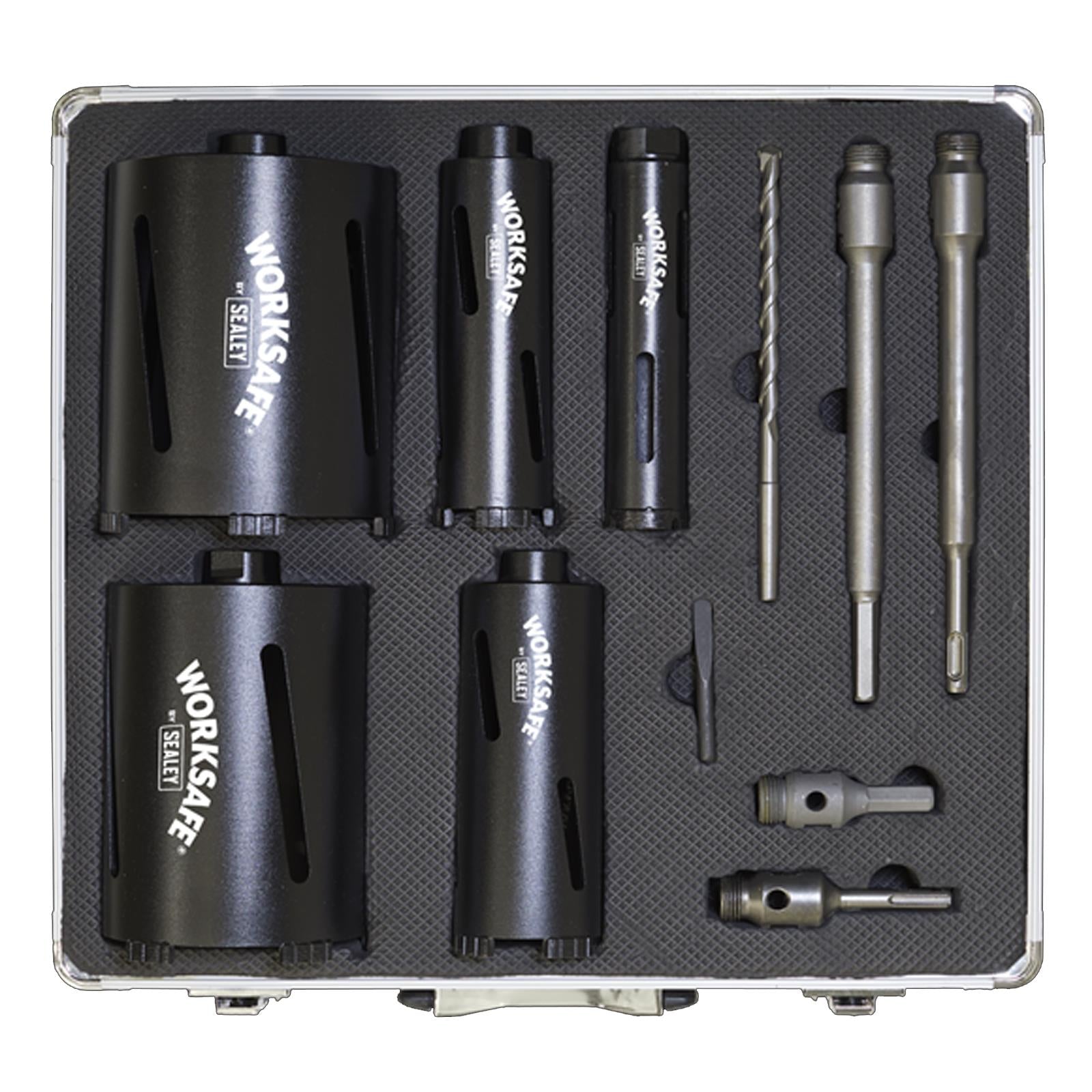 Sealey WDCKIT5 Diamond 5 Core Kit (38,52,65,117,127mm Cores with Adaptors)