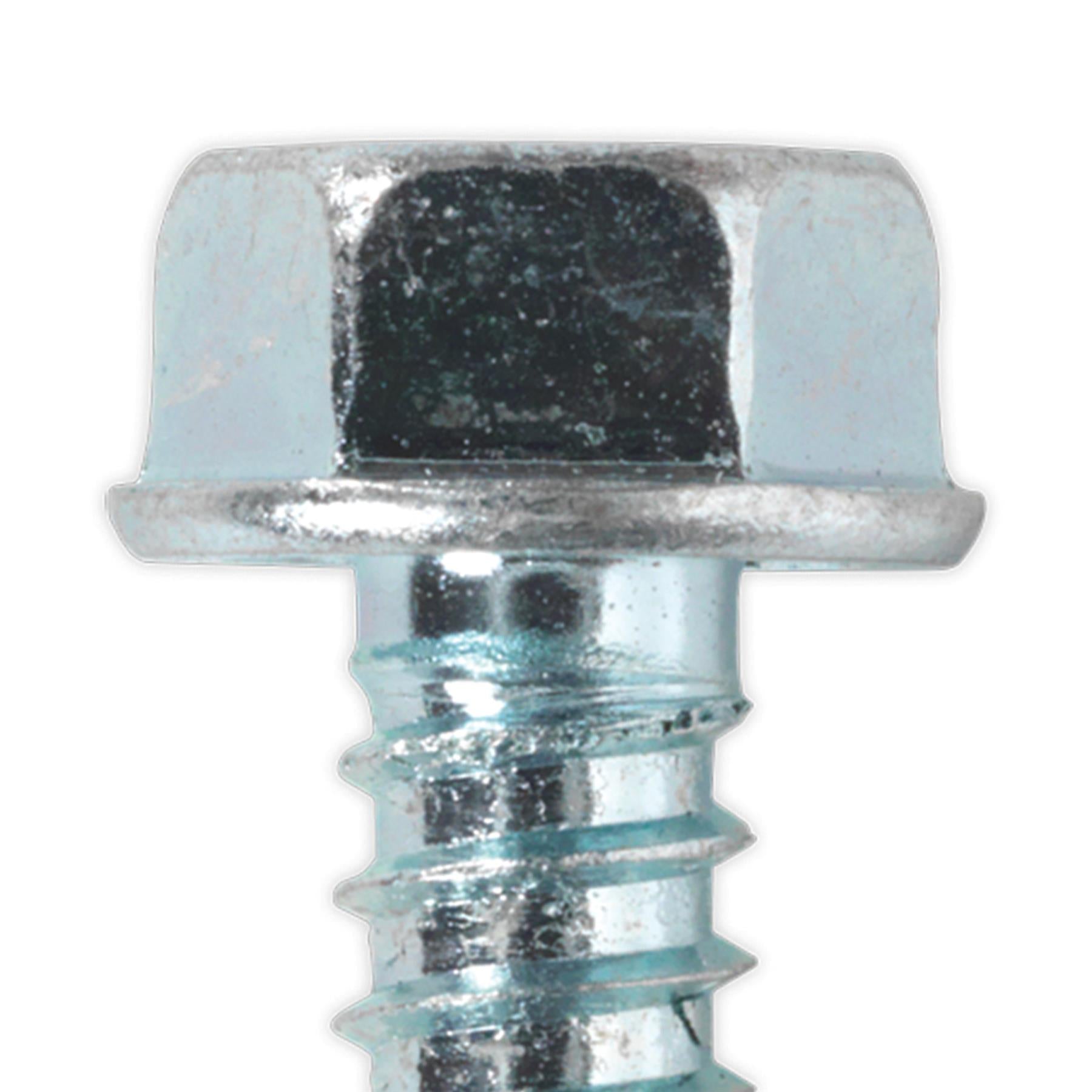 Sealey Self Drilling Screw 6.3 x 25mm Hex Head Zinc Pack of 100